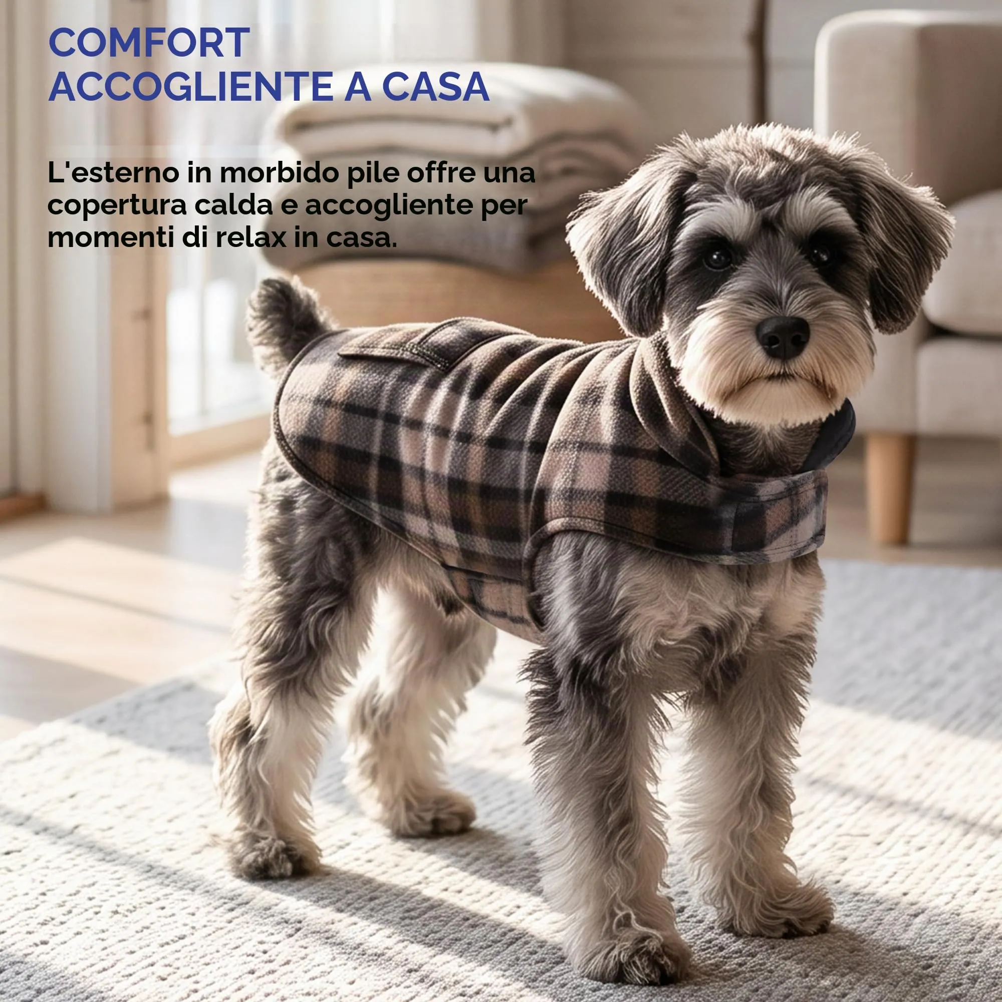 ASENKU Cappotto per Cane Impermeabile e Reversibile, Giacca Invernale Antivento con Fodera in Lana, Taglia XS - immagine 7