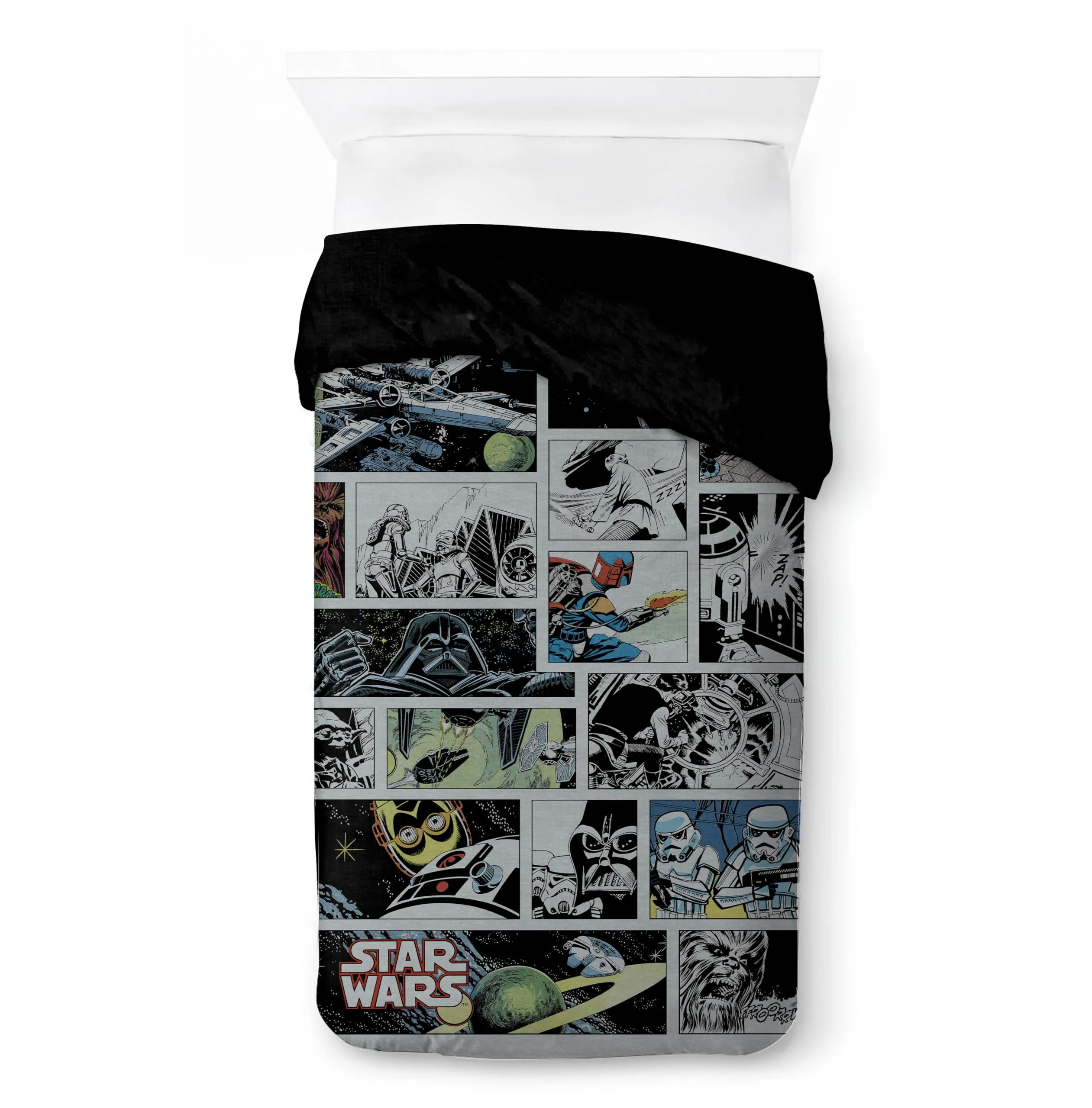Jay Franco Star Wars Darth Vader Set di biancheria da letto per bambini, copripiumino e federa, grigio, 2 pezzi - immagine 2