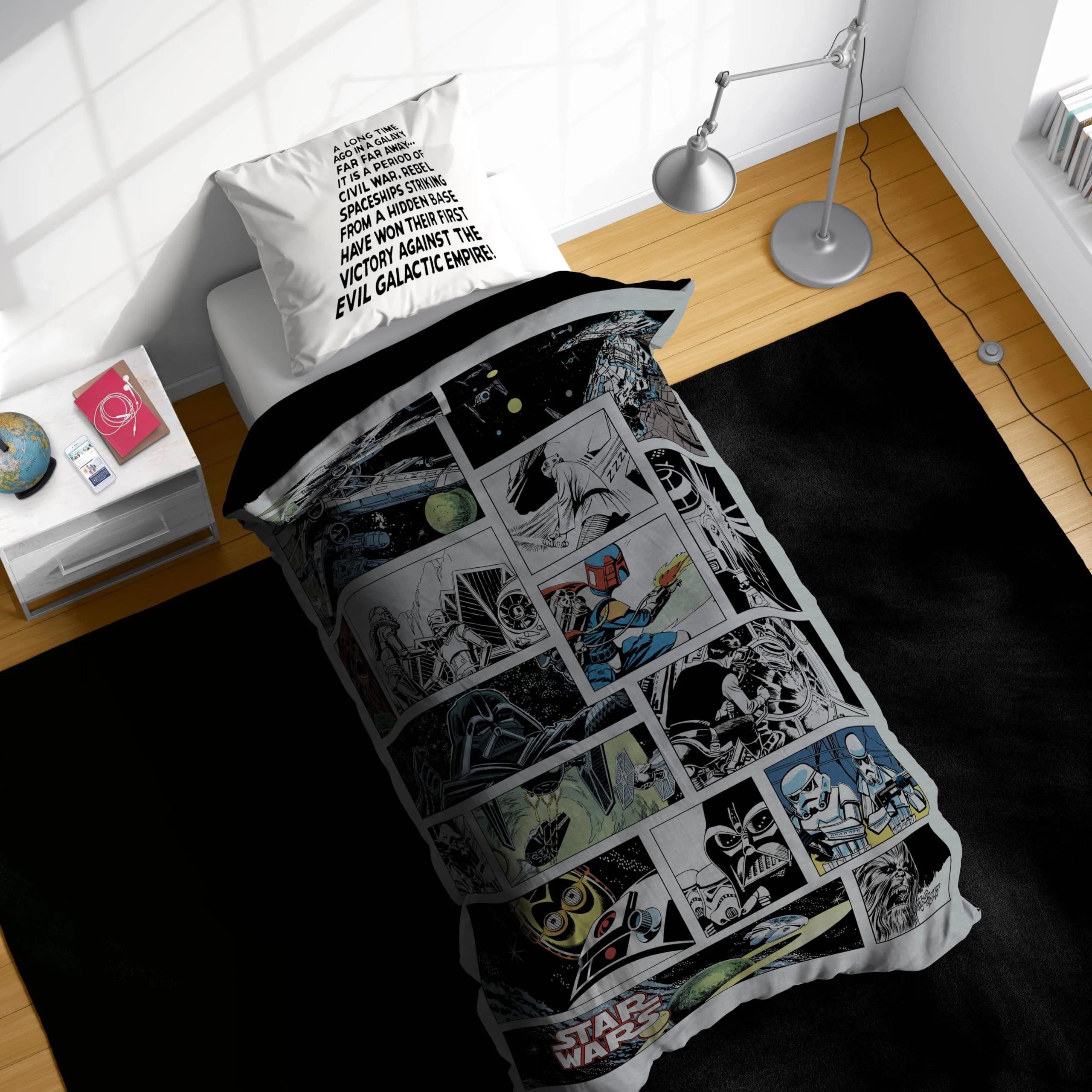 Jay Franco Star Wars Darth Vader Set di biancheria da letto per bambini, copripiumino e federa, grigio, 2 pezzi - immagine 6