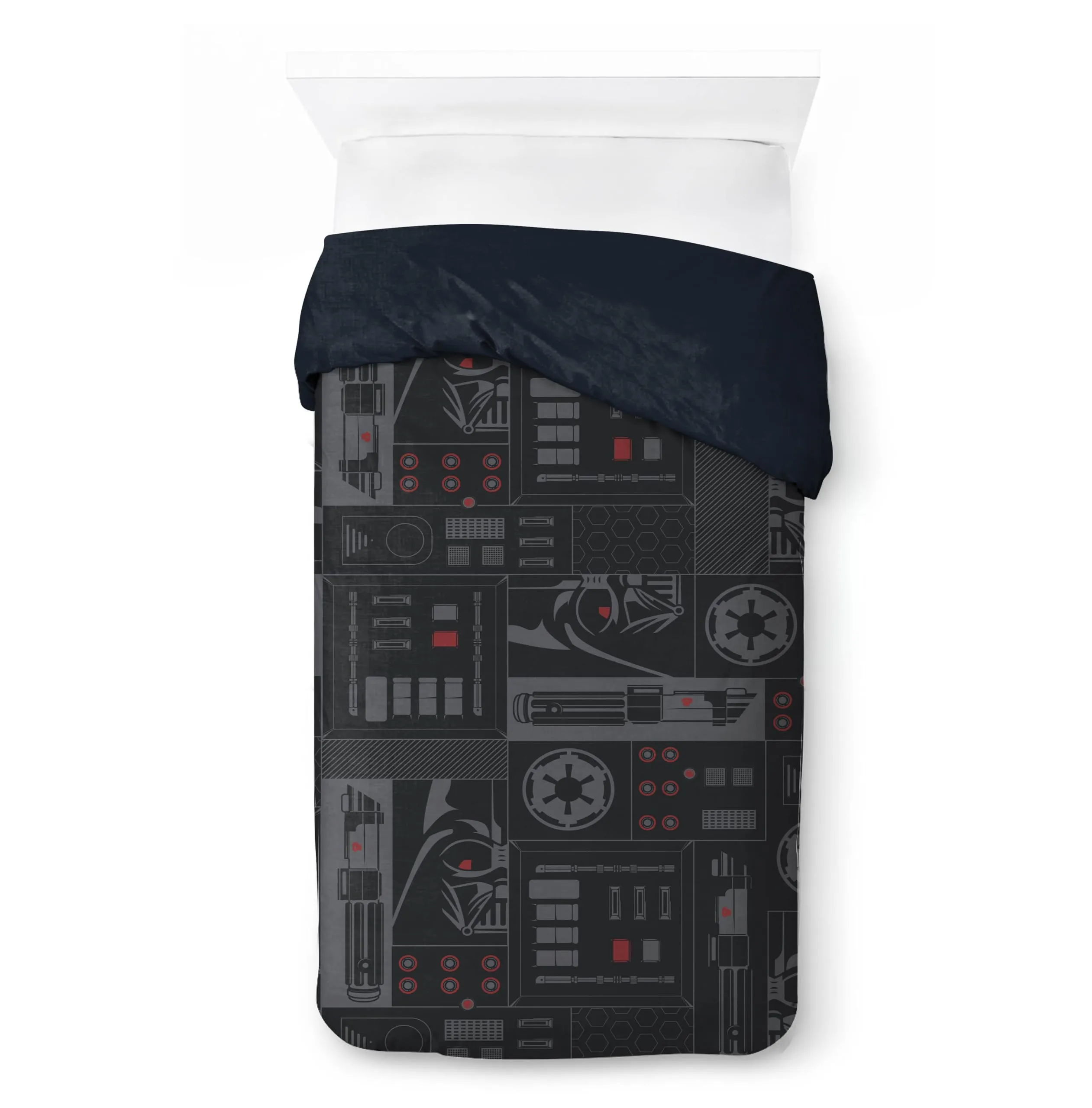 Jay Franco Star Wars Darth Vader Empire Bedding Set, Duvet Cover and Pillowcase, Black, 2 Piece - immagine 2