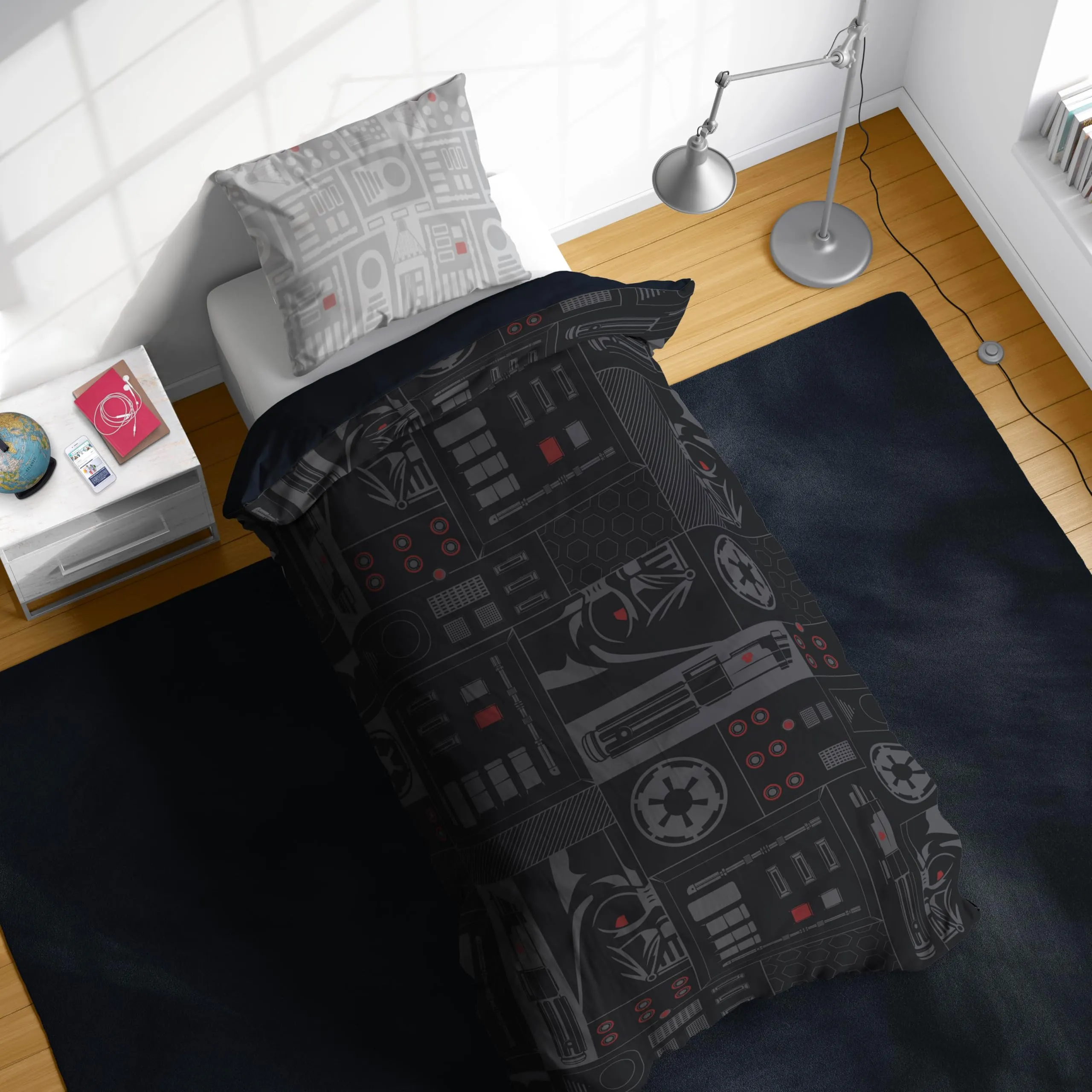 Jay Franco Star Wars Darth Vader Empire Bedding Set, Duvet Cover and Pillowcase, Black, 2 Piece - immagine 6