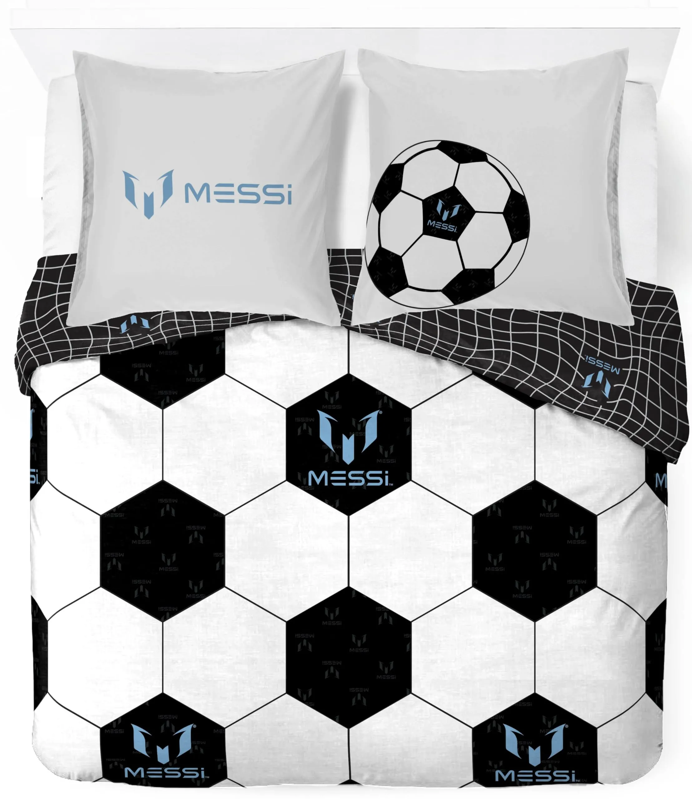 Jay Franco Messi Football Set di Biancheria da Letto, Bianco, 3 Pezzi - immagine 1