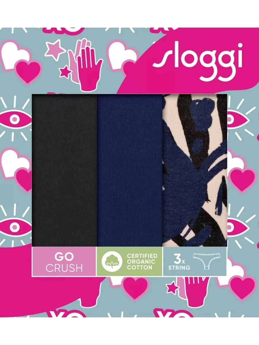 Sloggi Donna Go Crush String C3P, Blue - Dark Combination - immagine 6