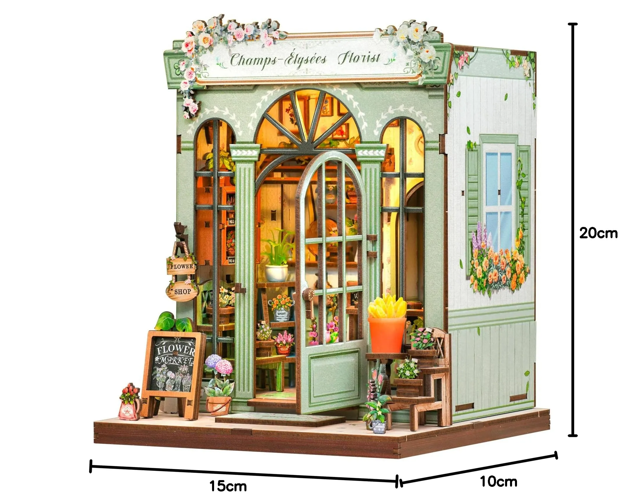 CUTEBEE Book Nook Champs-Élysées Florist Miniature House Kit CQB-CWGC201 - immagine 7