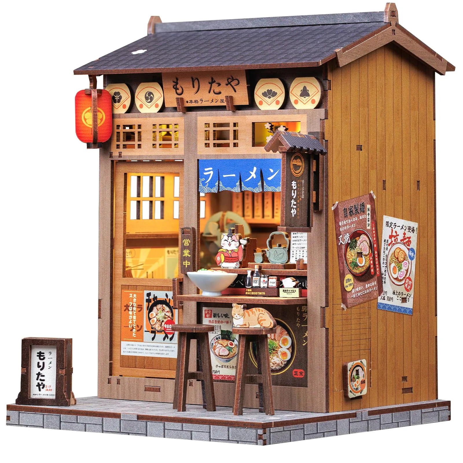 CUTEBEE Book Nook Kit Morita-Ya Japanese Ramen Miniature DIY Wood Model - immagine 1