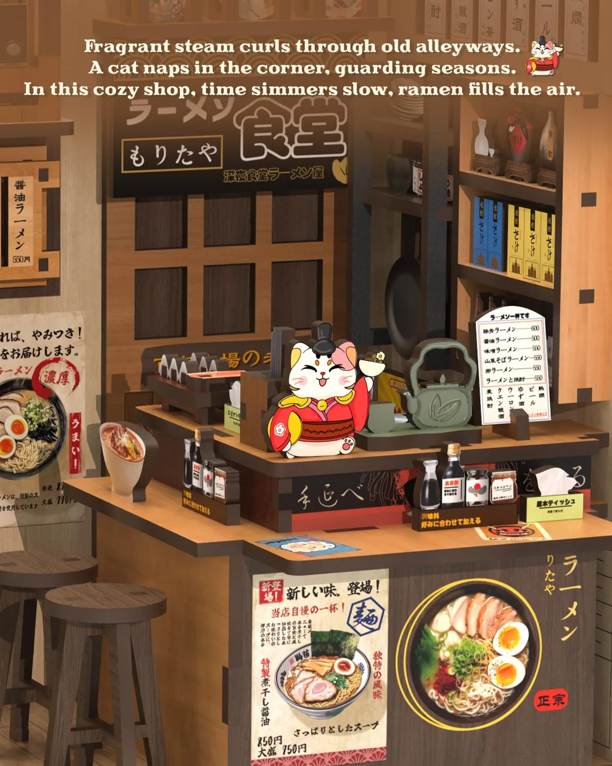 CUTEBEE Book Nook Kit Morita-Ya Japanese Ramen Miniature DIY Wood Model - immagine 4