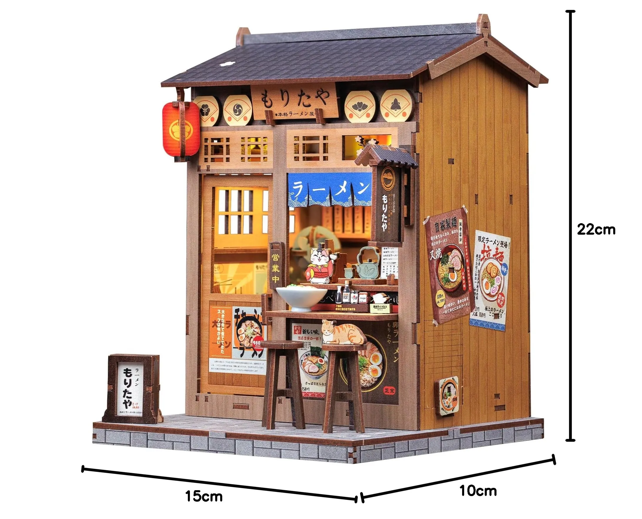 CUTEBEE Book Nook Kit Morita-Ya Japanese Ramen Miniature DIY Wood Model - immagine 8