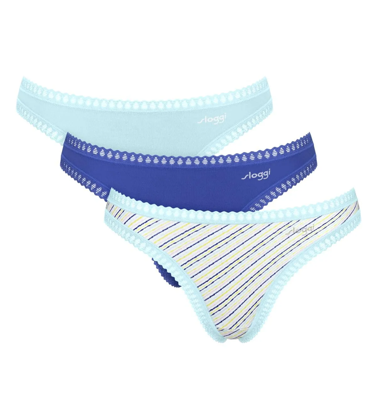 Sloggi Go Crush Perizoma C3p for Women, 3-pack, Blue Light Combination, XS - immagine 6