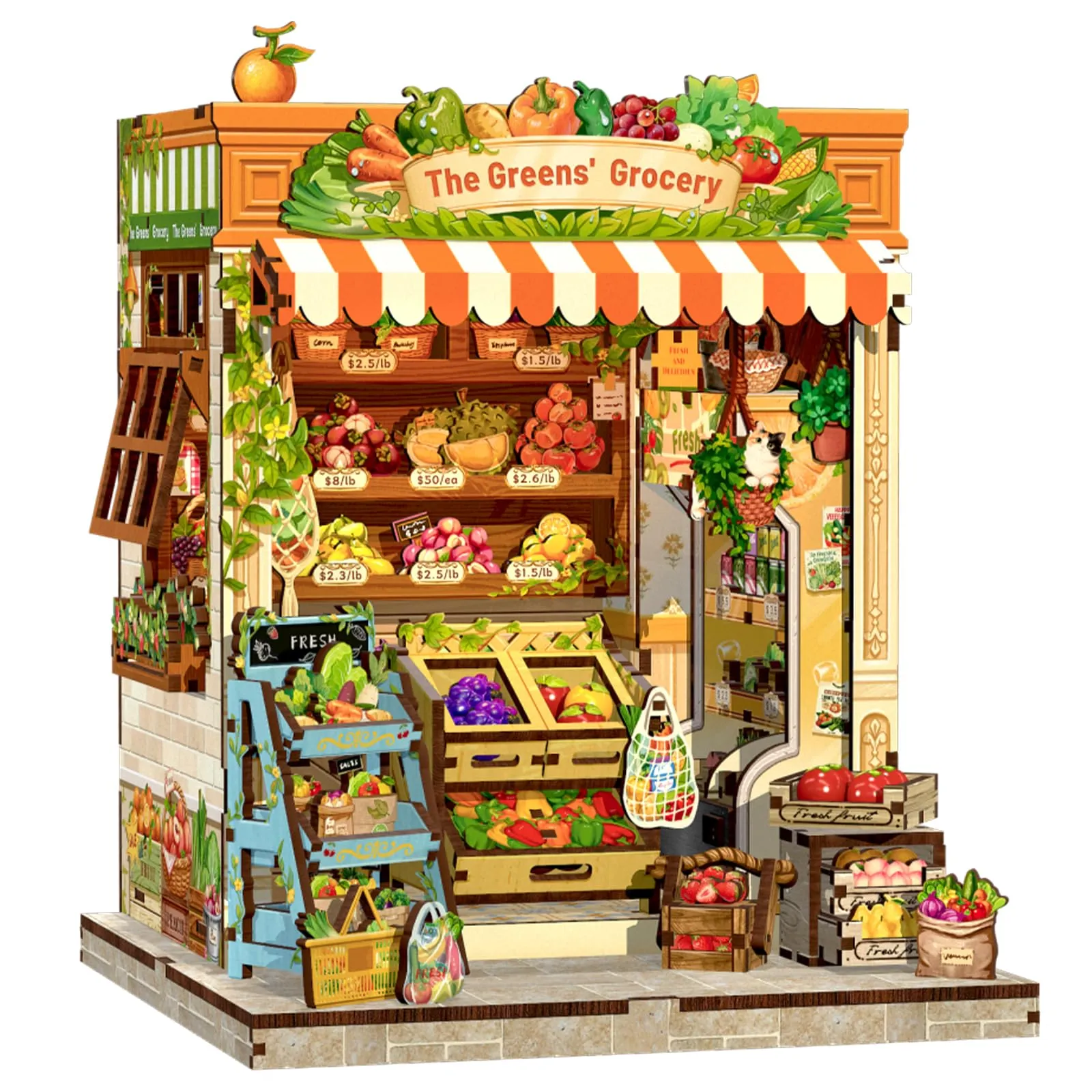 CUTEBEE Book Nook The Greens' Grocery DIY Miniature House Kit, 1:24 Scale - immagine 1