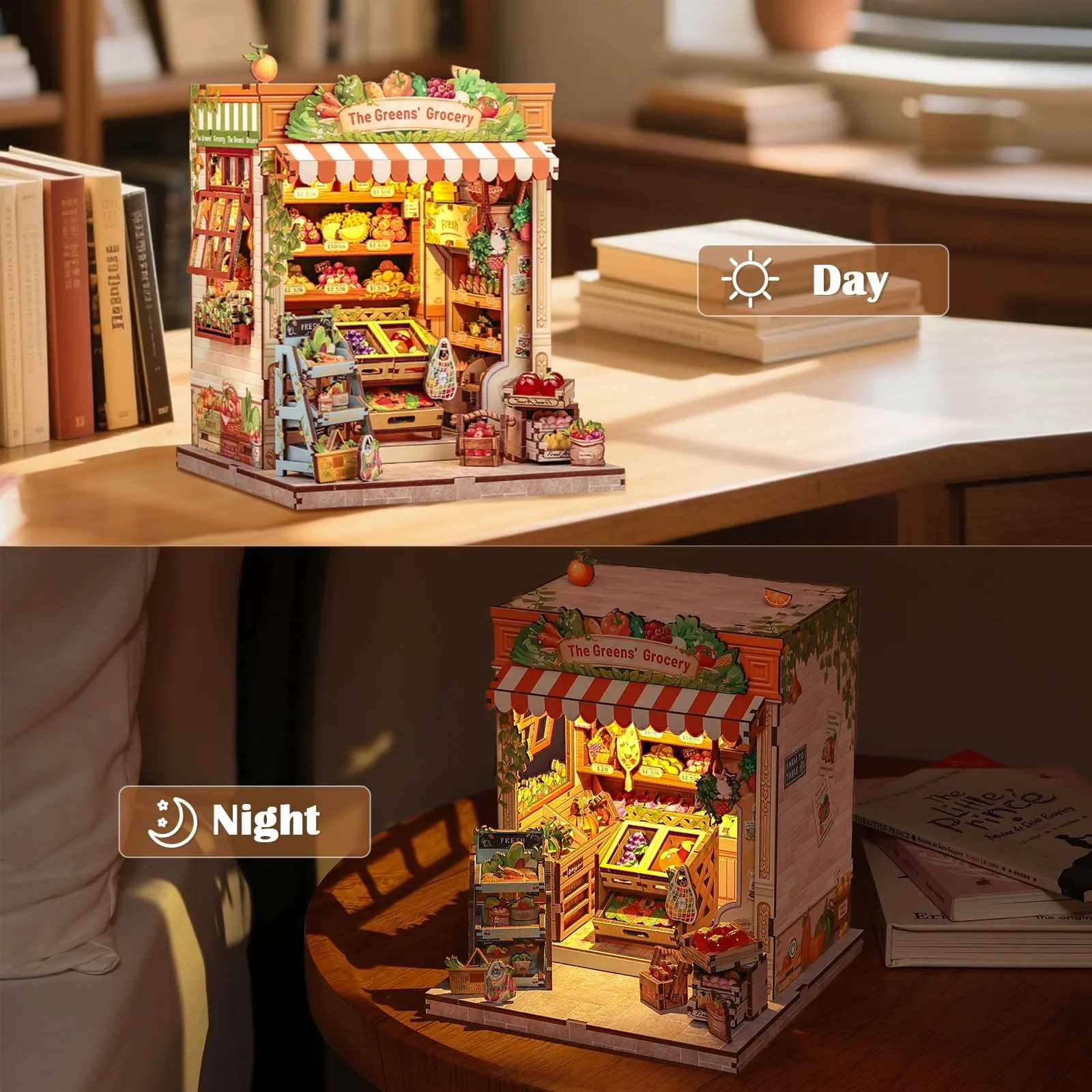 CUTEBEE Book Nook The Greens' Grocery DIY Miniature House Kit, 1:24 Scale - immagine 4