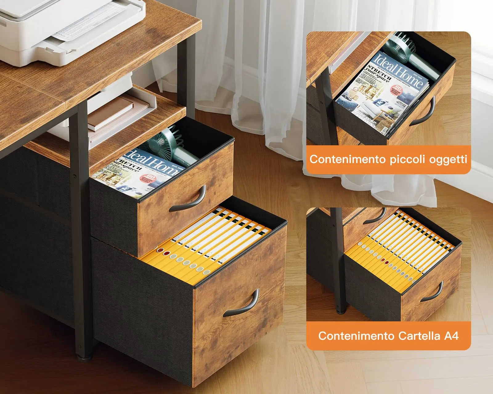 Coleshome Scrivania Angolare con USB e Presa 140x80cm - immagine 6