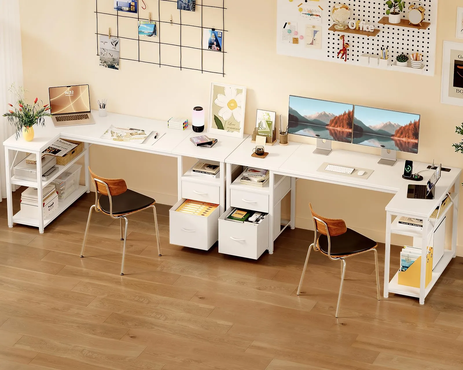 Coleshome Scrivania Angolare con USB e Presa, 160x80cm - immagine 4