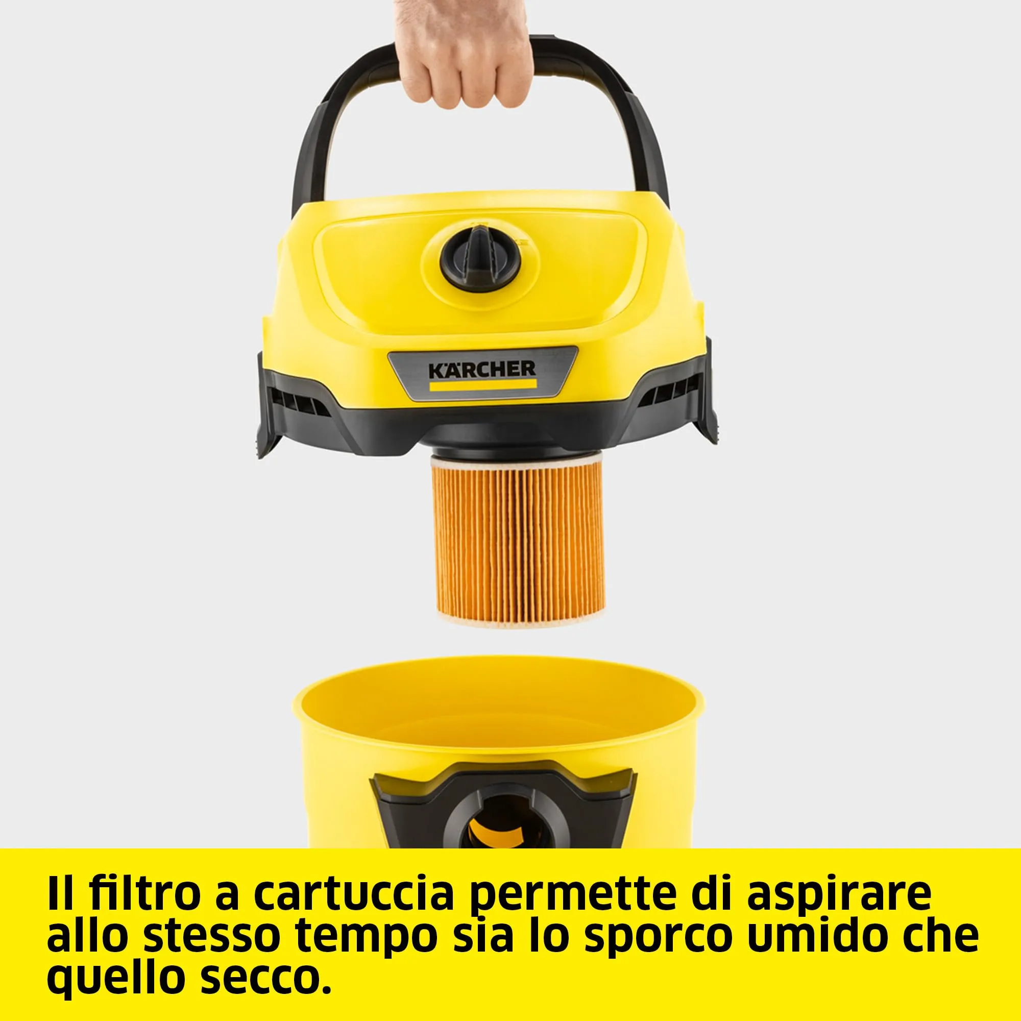 Kärcher WD 3 V-17/4/20 Aspiratore Solidi e Liquidi, 1000 W, Contenitore 17 l, Funzione Soffiante - immagine 2