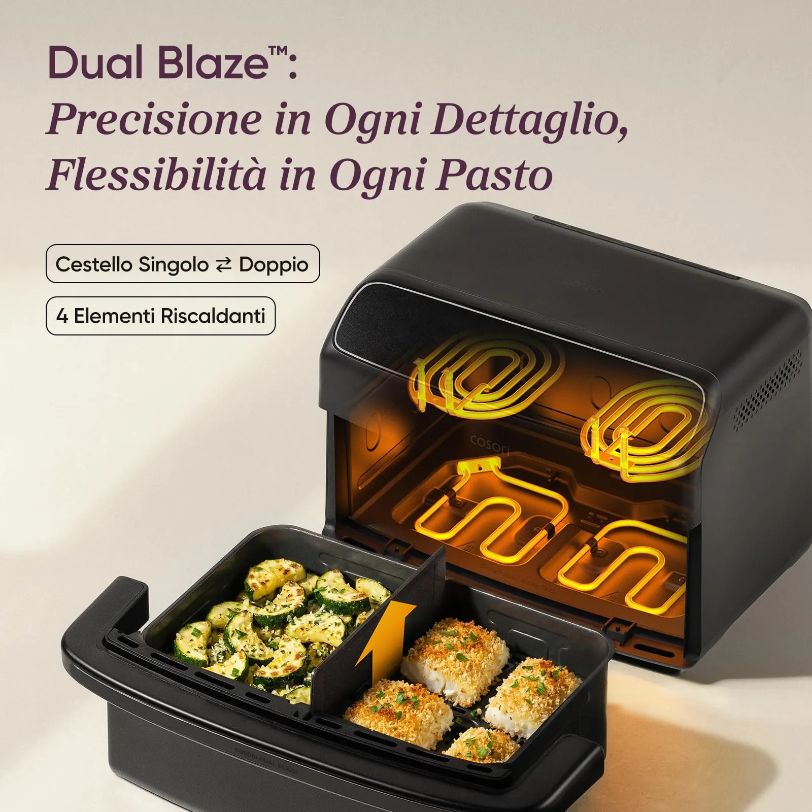 Cosori Twinfry Compact Friggitrice ad Aria 8,6 Litri Ceramico CAF-TF801 - immagine 2