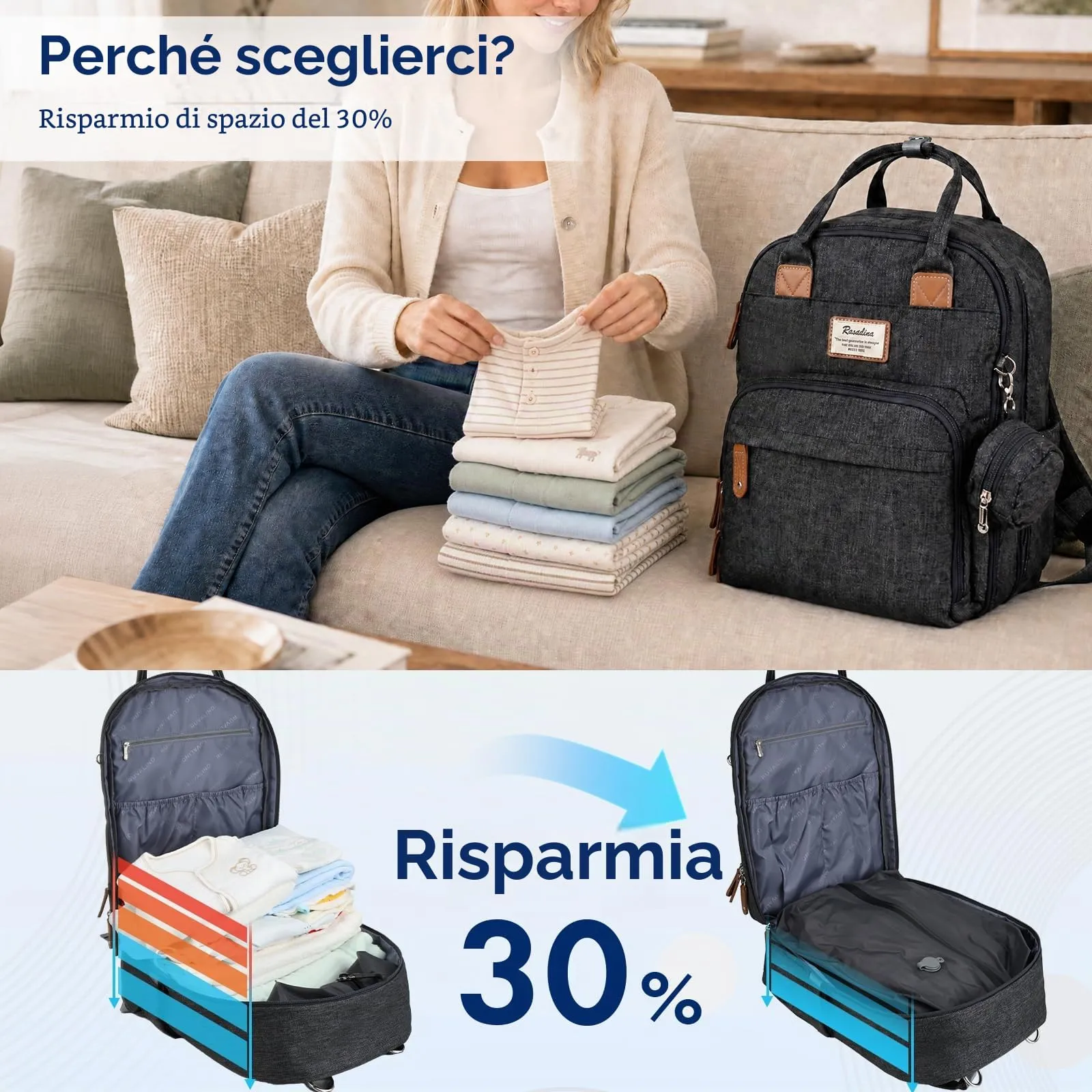 Dikaslon Wickelbackpack mit Vakuumkompression TW608-G - immagine 3