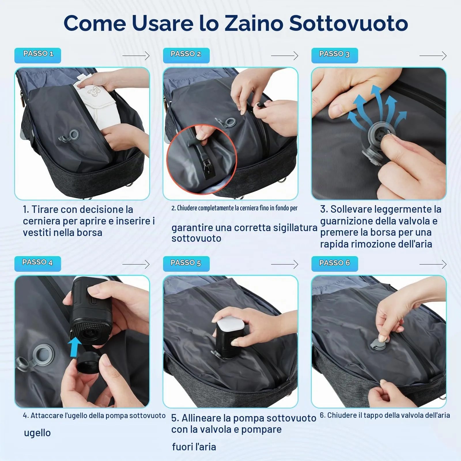Dikaslon Wickelbackpack mit Vakuumkompression TW608-G - immagine 4