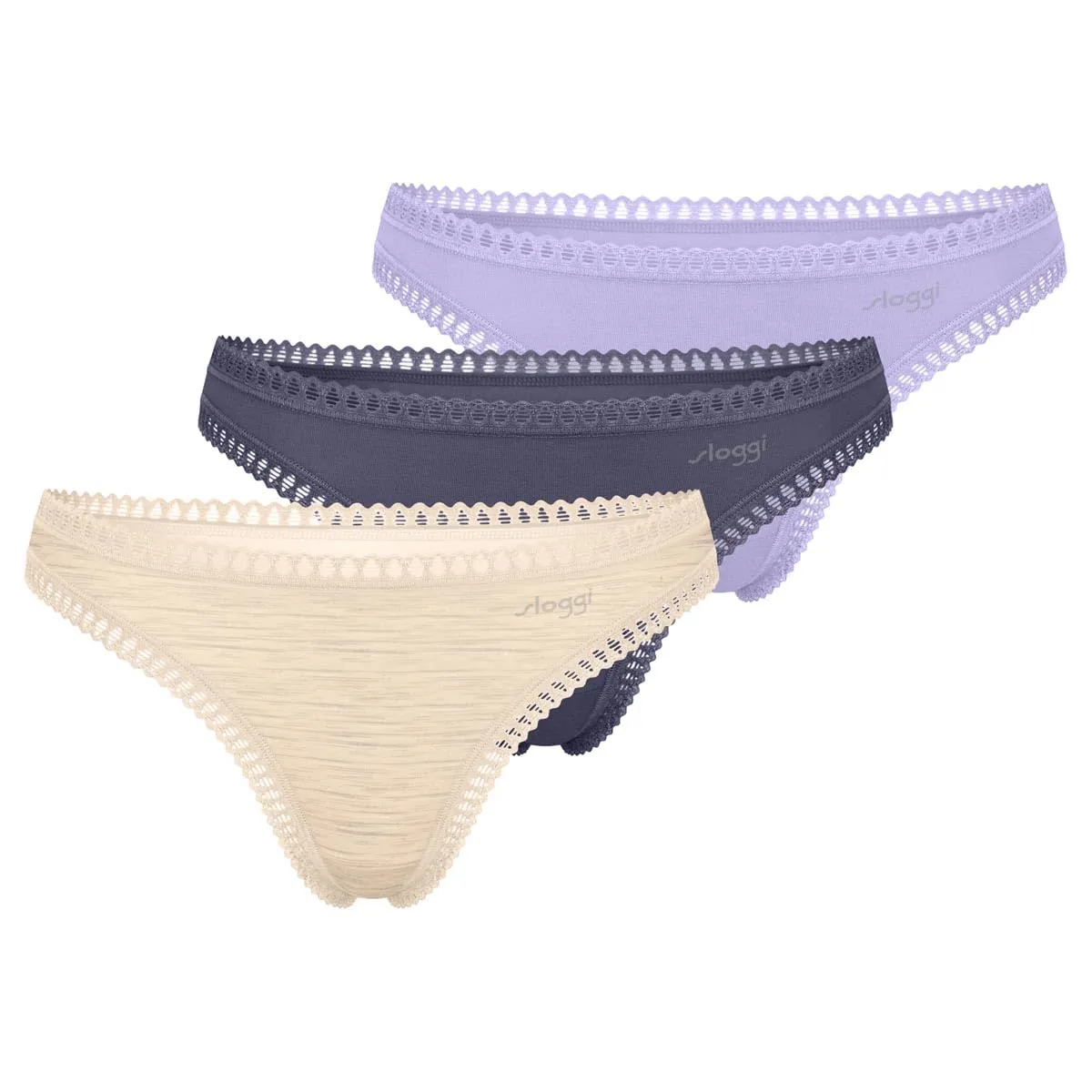 Sloggi Go Crush Perizoma, 3 Pezzi, Lilla Combinazione Chiara, S - immagine 1