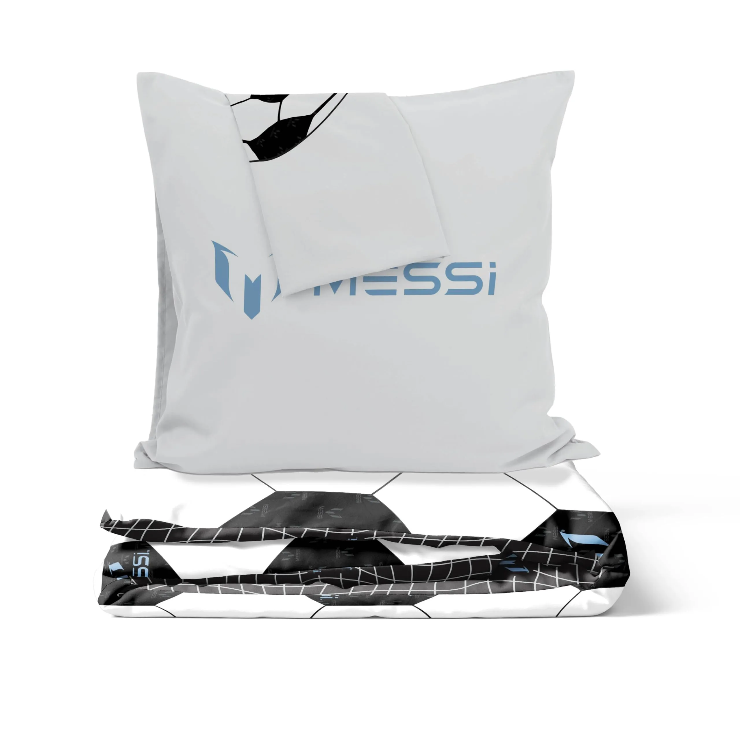 Jay Franco Messi Football Set di biancheria da letto per bambini, 3 pezzi, Bianco - immagine 5