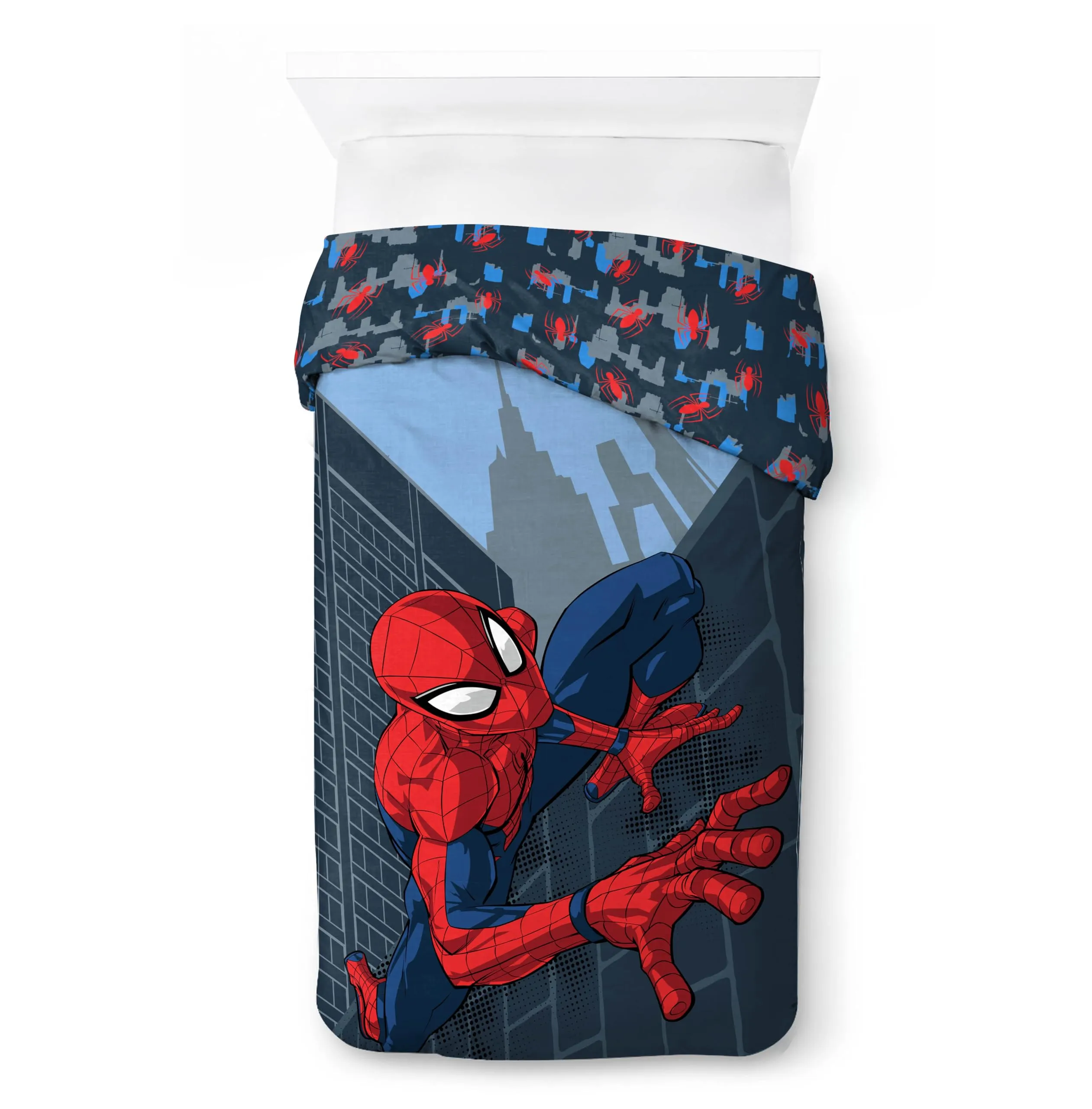 Jay Franco Marvel Spider-Man Set Copripiumino e Federa per Letto Singolo, Blu Scuro, 2 Pezzi - immagine 2