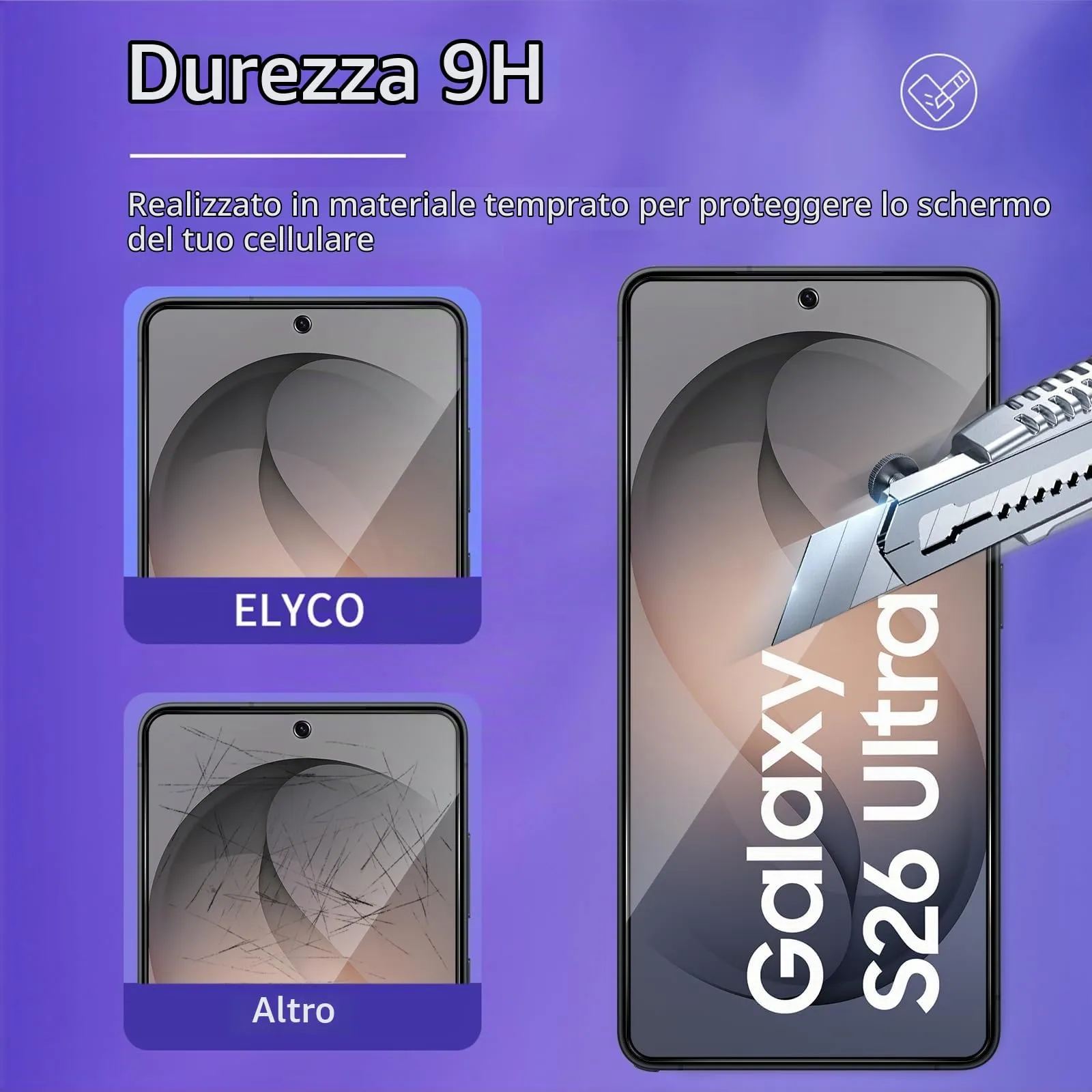 ELYCO Vetro Temperato Privacy per Samsung Galaxy S26 5G, 2+2 Pezzi - immagine 5