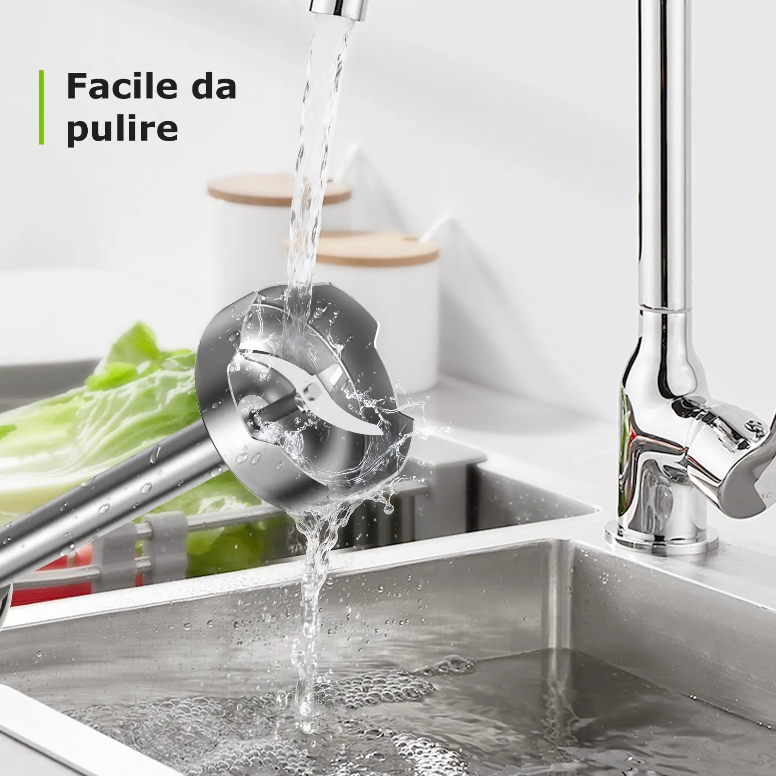 Bonsenkitchen Frullatore a Immersione 1000 W in Acciaio Inossidabile - immagine 6