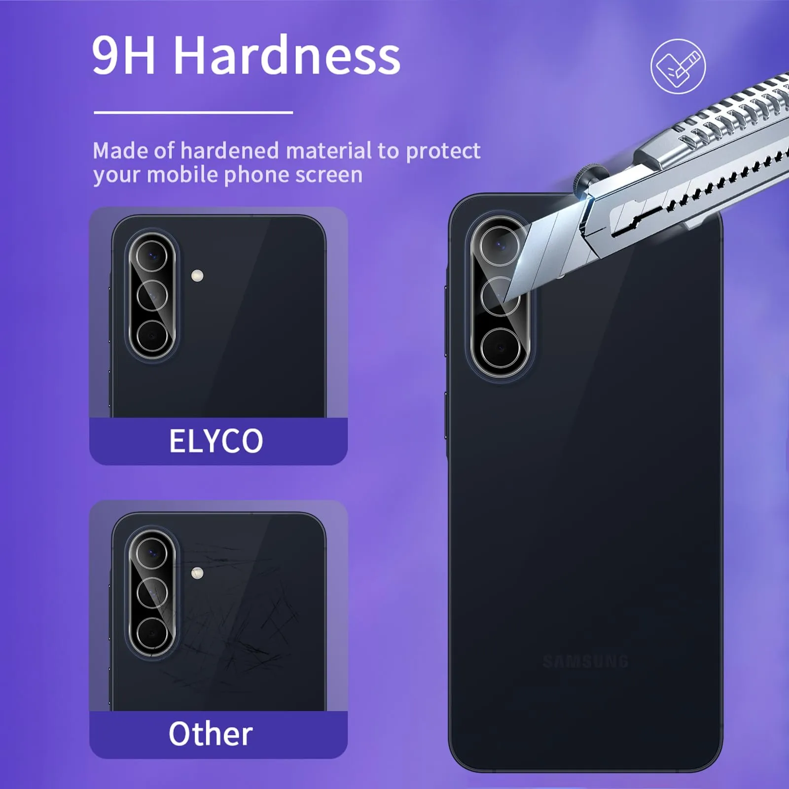 ELYCO Pellicola Protettiva Fotocamera per Samsung Galaxy A37/A57 5G, 3 Pezzi - immagine 3