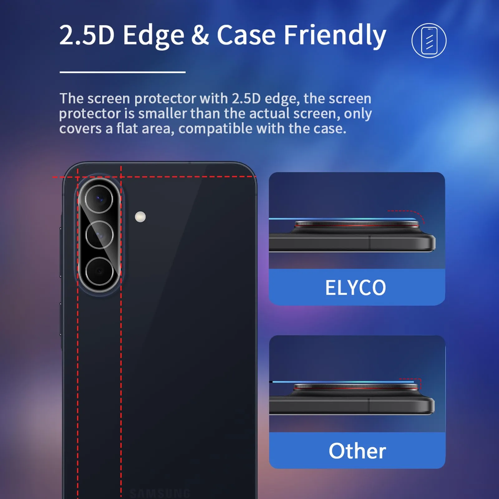 ELYCO Pellicola Protettiva Fotocamera per Samsung Galaxy A37/A57 5G, 3 Pezzi - immagine 5