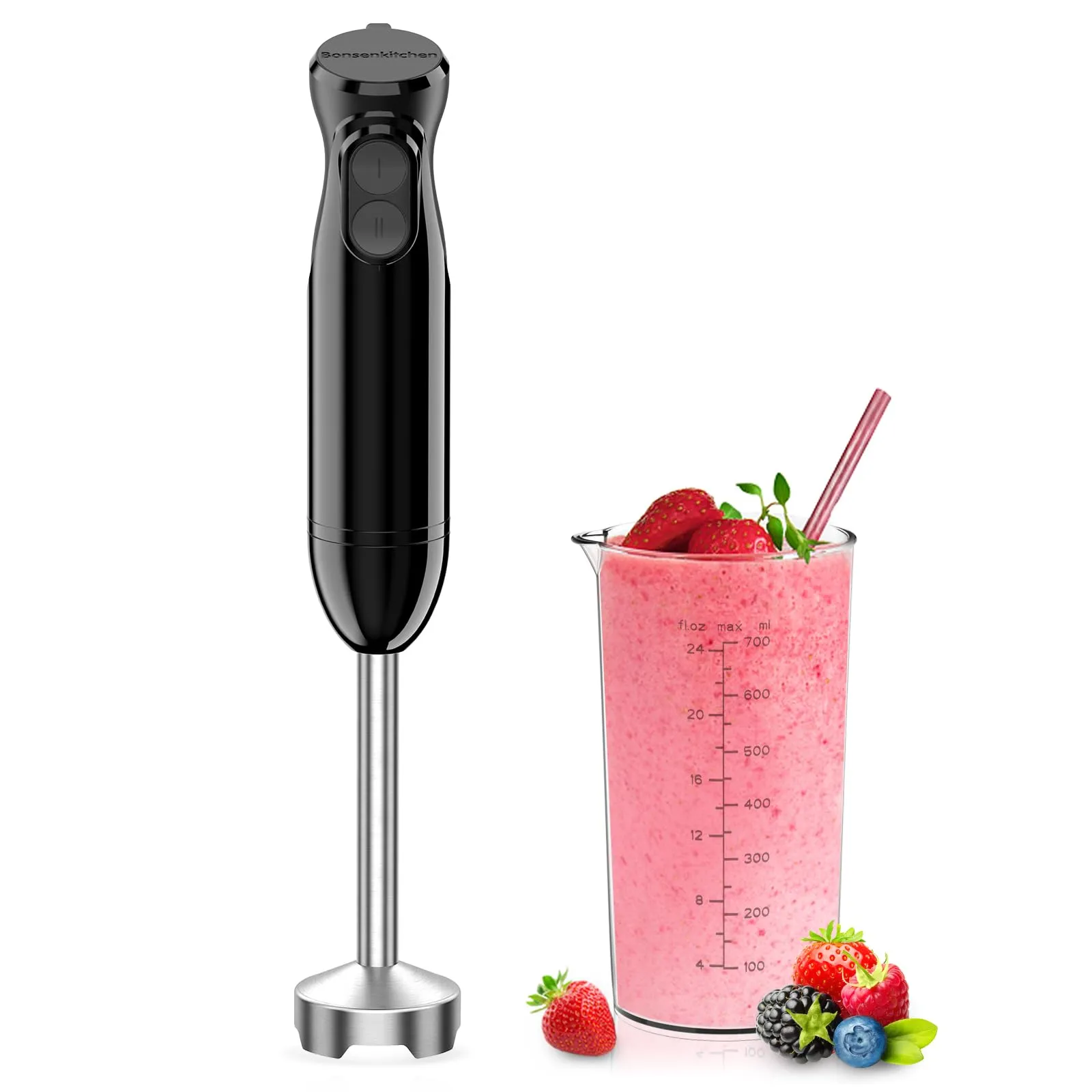 Bonsenkitchen Frullatore a Immersione 2-in-1, 1000W, 2 Velocità - immagine 1