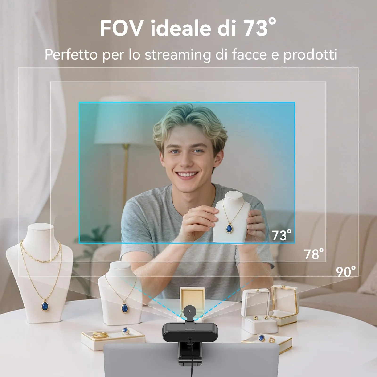 EMEET C60E 4K Webcam, PDAF Autofocus, Dual Microphone, USB Plug & Play for PC and Mac - immagine 5