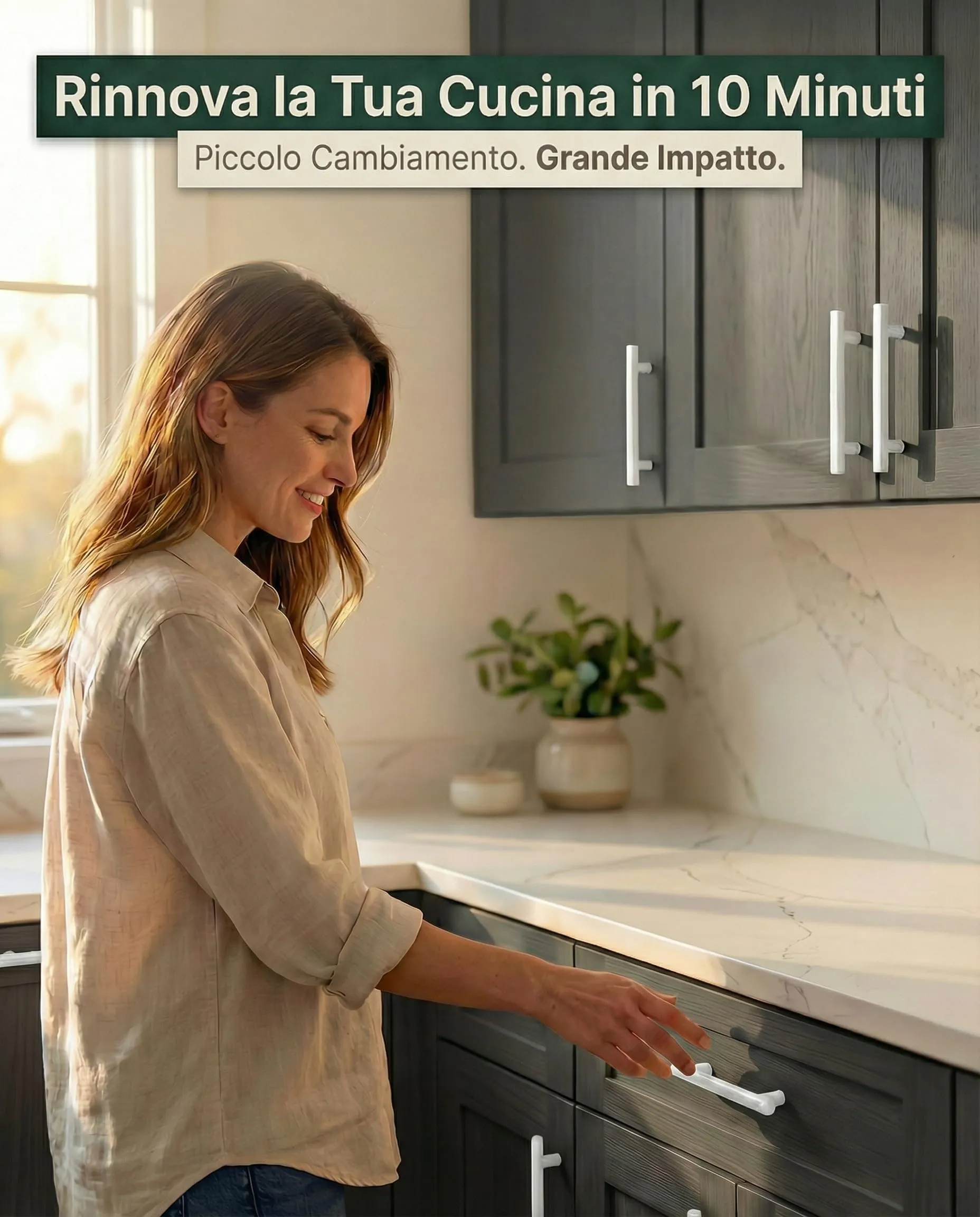 BAILROP Maniglie per Mobili da Cucina, Bianco Inox, 128mm, 15 pezzi - immagine 4
