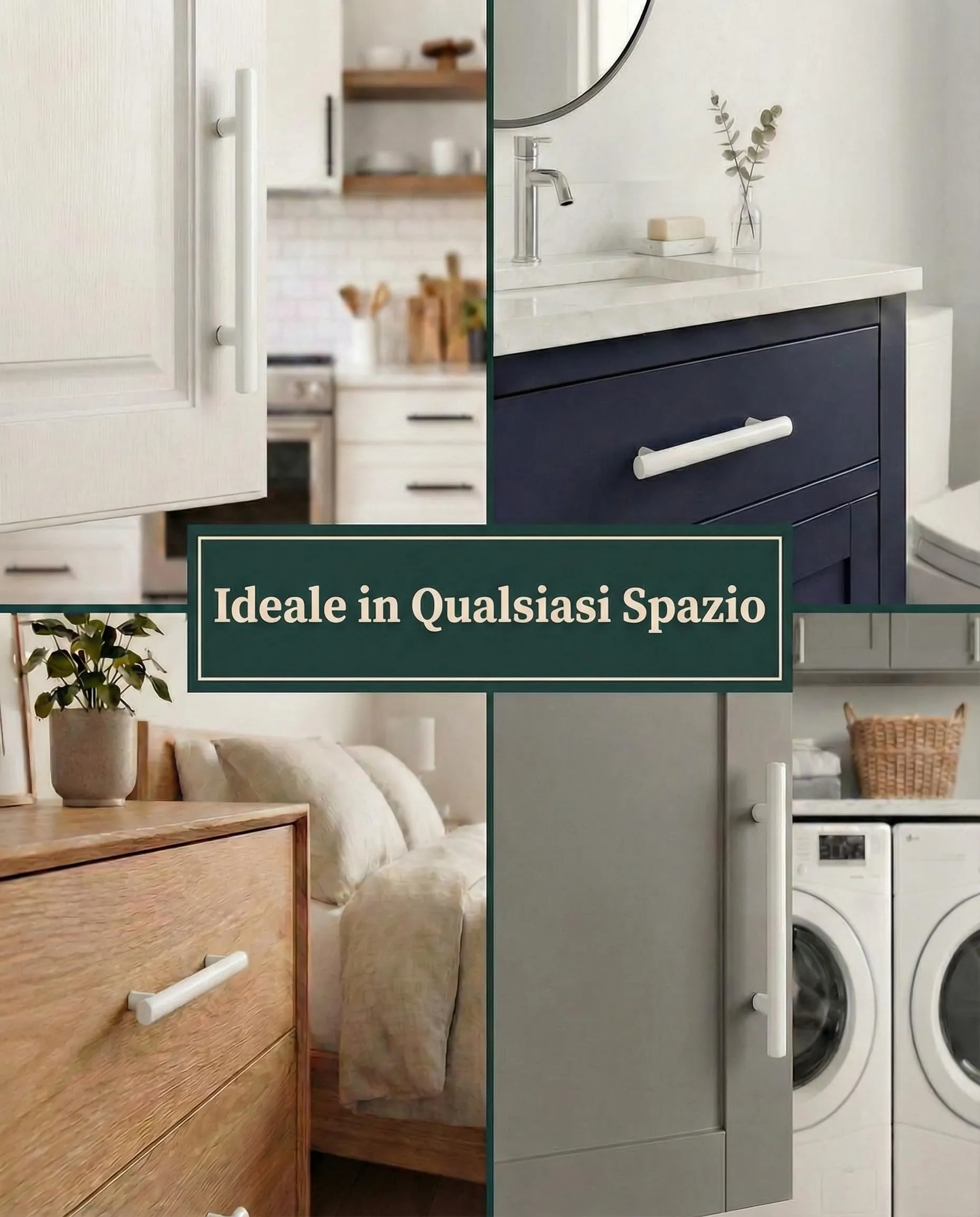 BAILROP Maniglie per Mobili da Cucina, Bianco Inox, 128mm, 15 pezzi - immagine 5