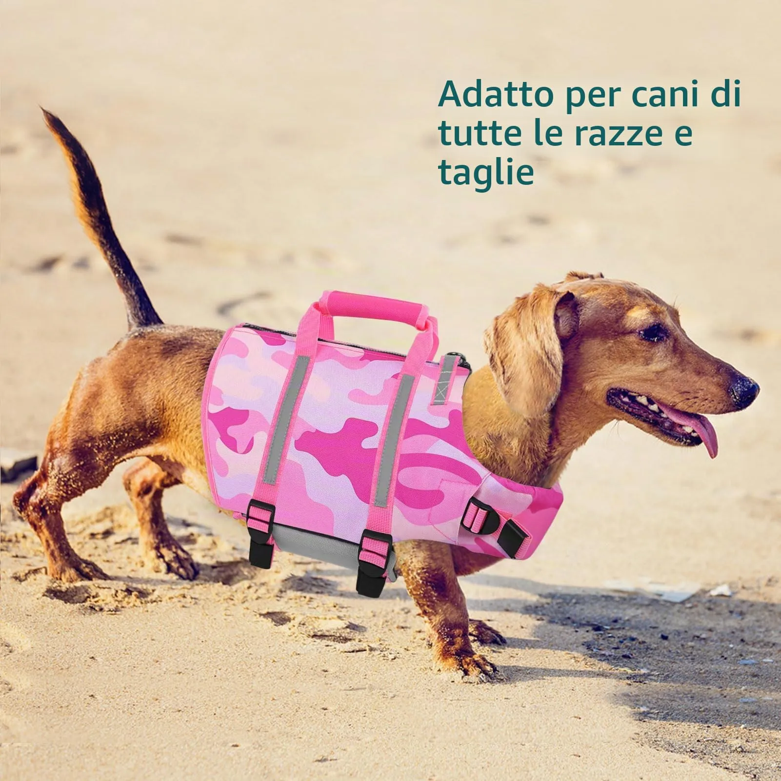PUZAUKAL Giubbotto Salvagente per Cane con Cerniera e Camouflage, XL - immagine 5