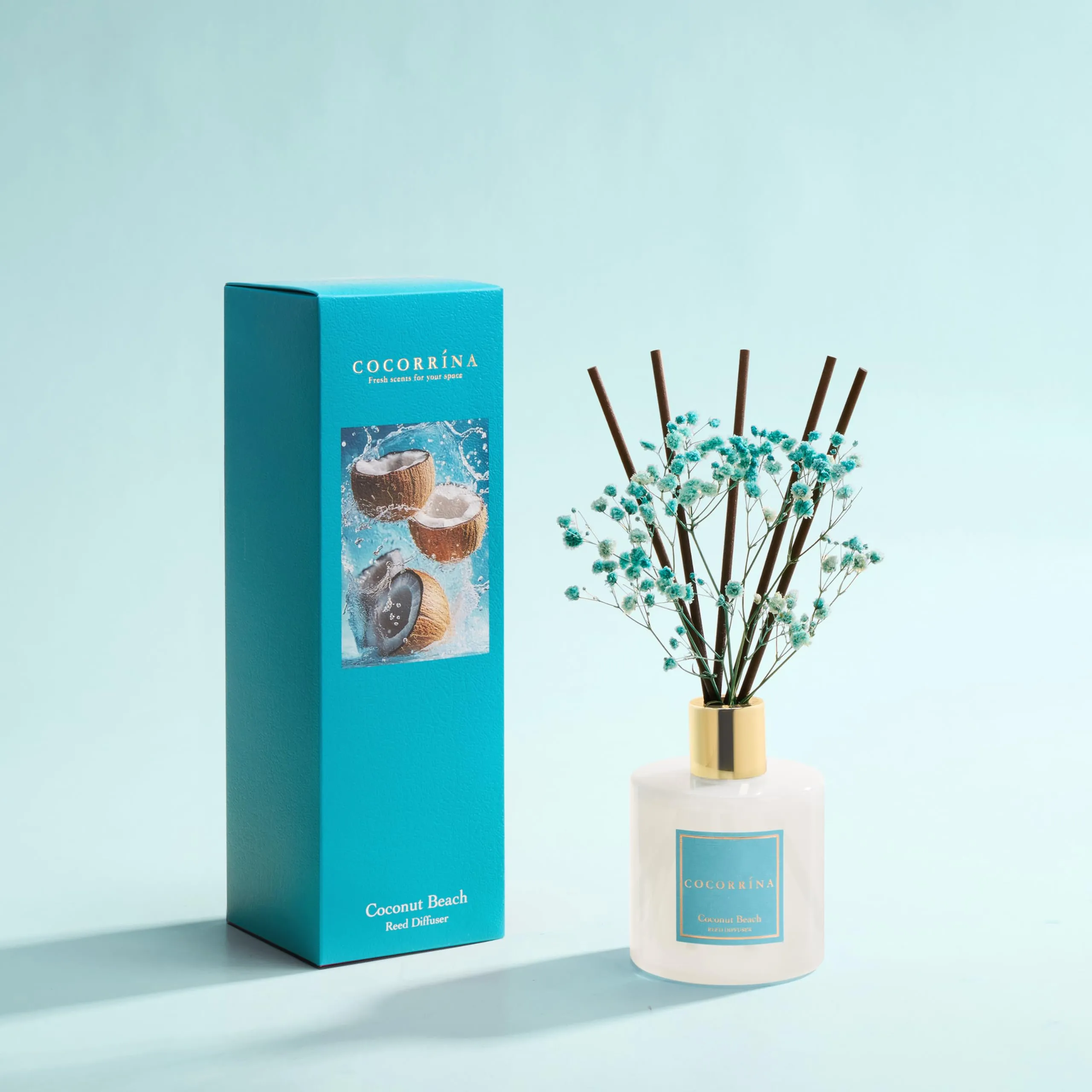 COCORRÍNA Diffusore Profumo Ambiente Coconut Beach, 200ml con Bastoncini - immagine 2