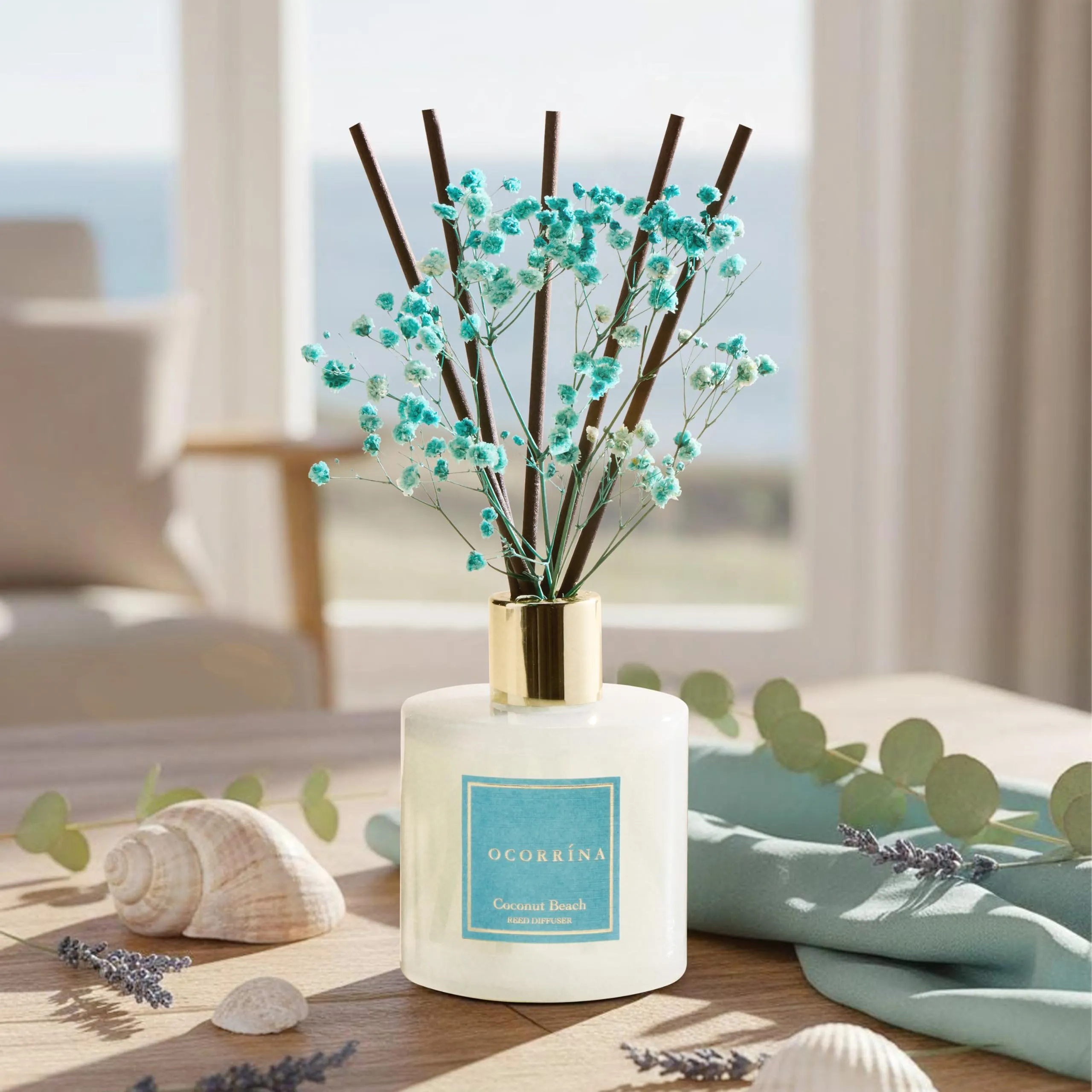COCORRÍNA Diffusore Profumo Ambiente Coconut Beach, 200ml con Bastoncini - immagine 3