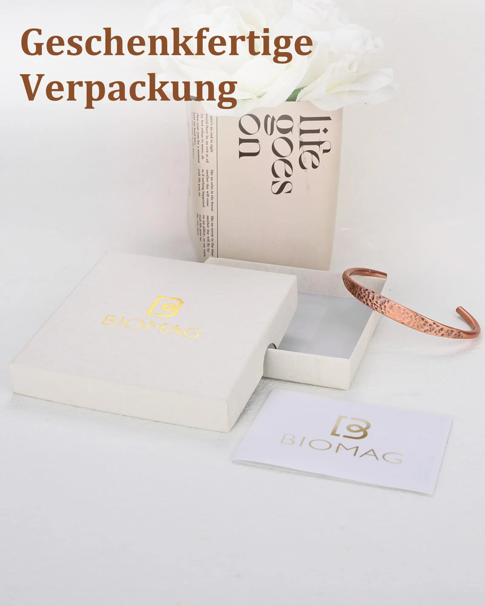 BioMag Bracciale in rame puro fatto a mano, Taglia unica, Rame - immagine 7
