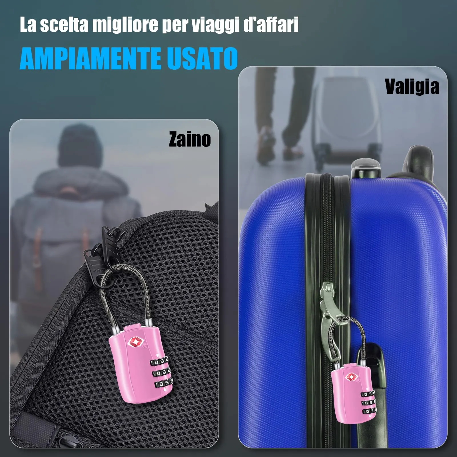 Diyife Lucchetto Valigia TSA, 4 Pezzi, 3 Cifre, Rosa - immagine 7