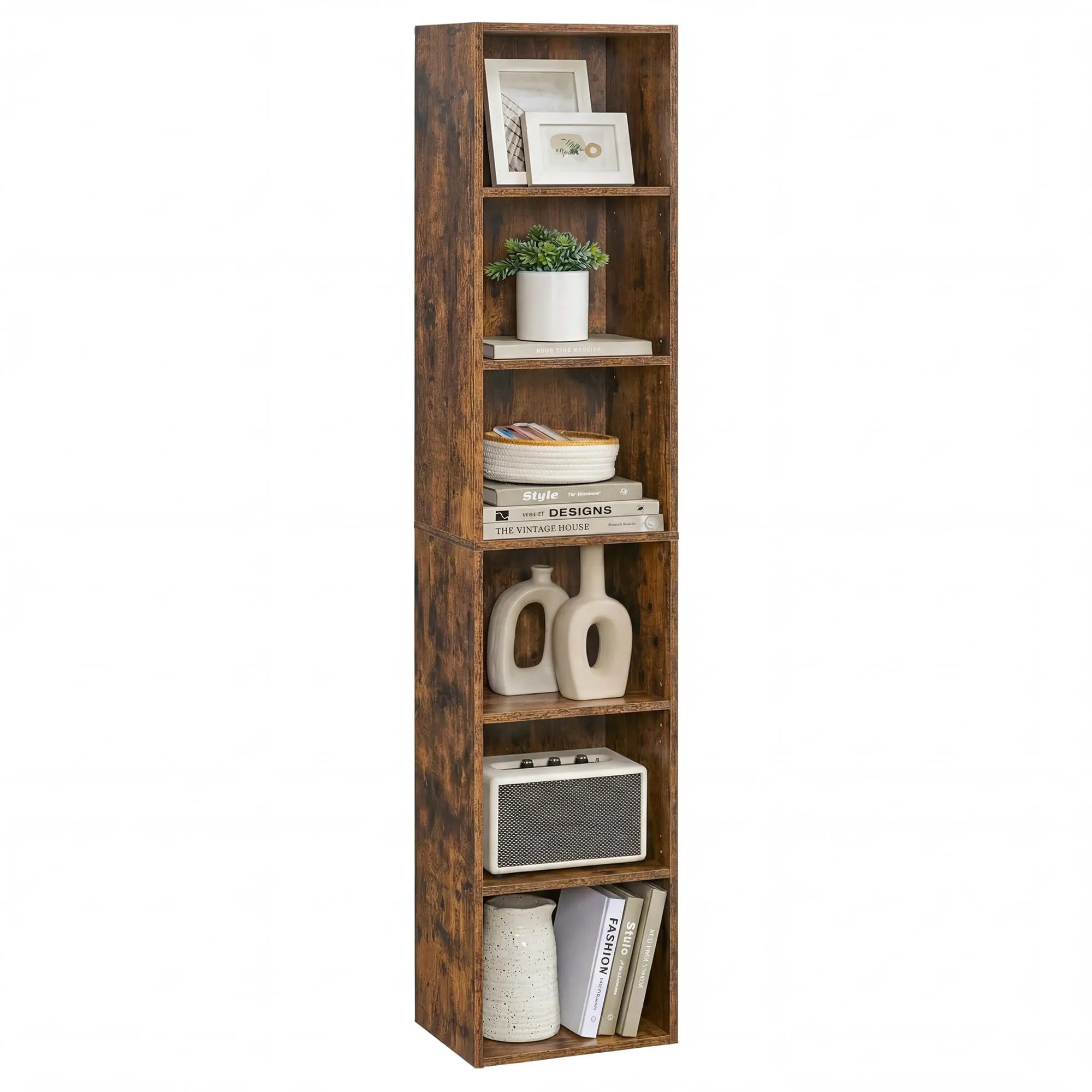 VASAGLE Libreria a 6 Ripiani Regolabili, Marrone Vintage LBC411KD01 - immagine 1