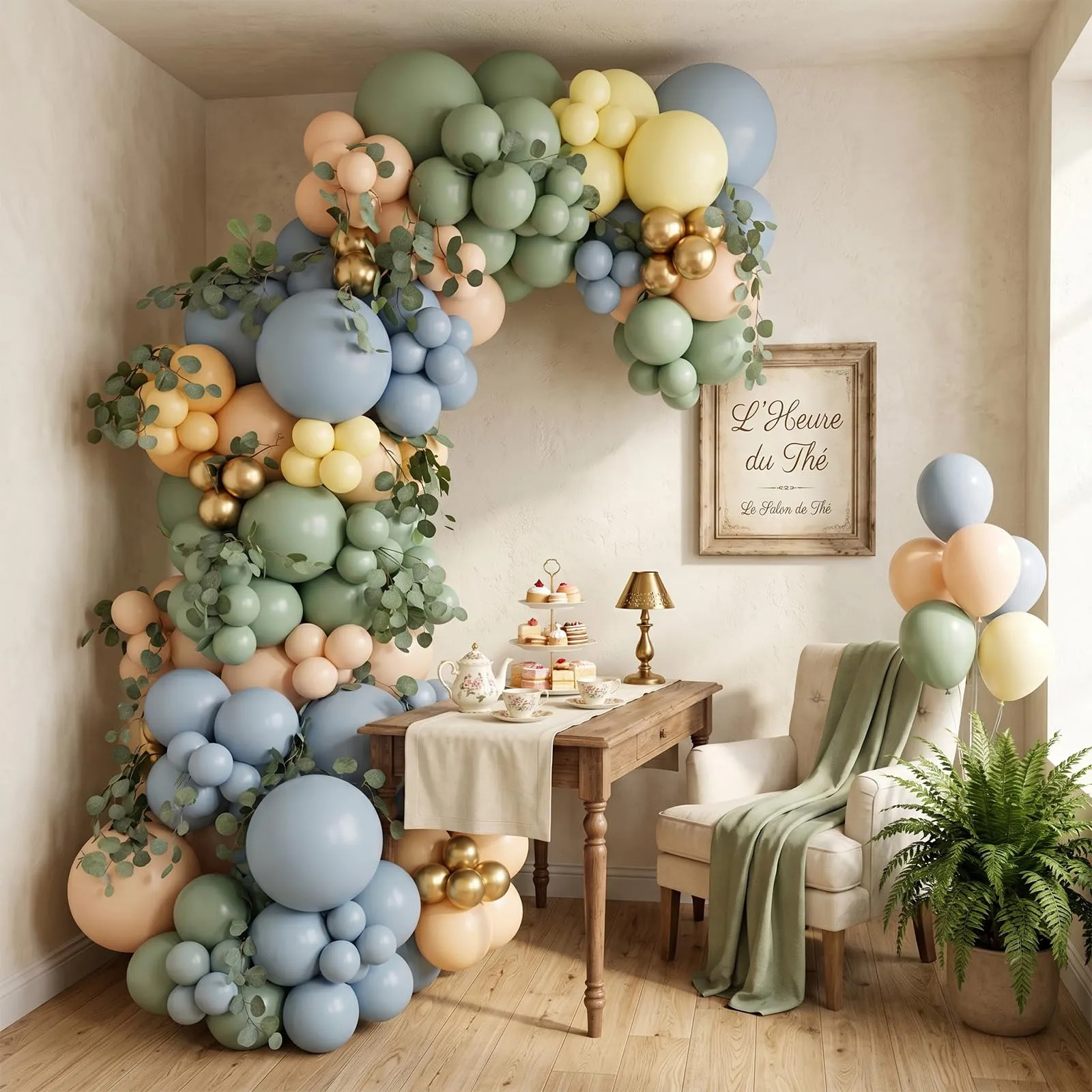 Fairymaiden Palloncini Verde Salvia, Blu e Giallo, 60 Pezzi, 12 Pollice - immagine 7