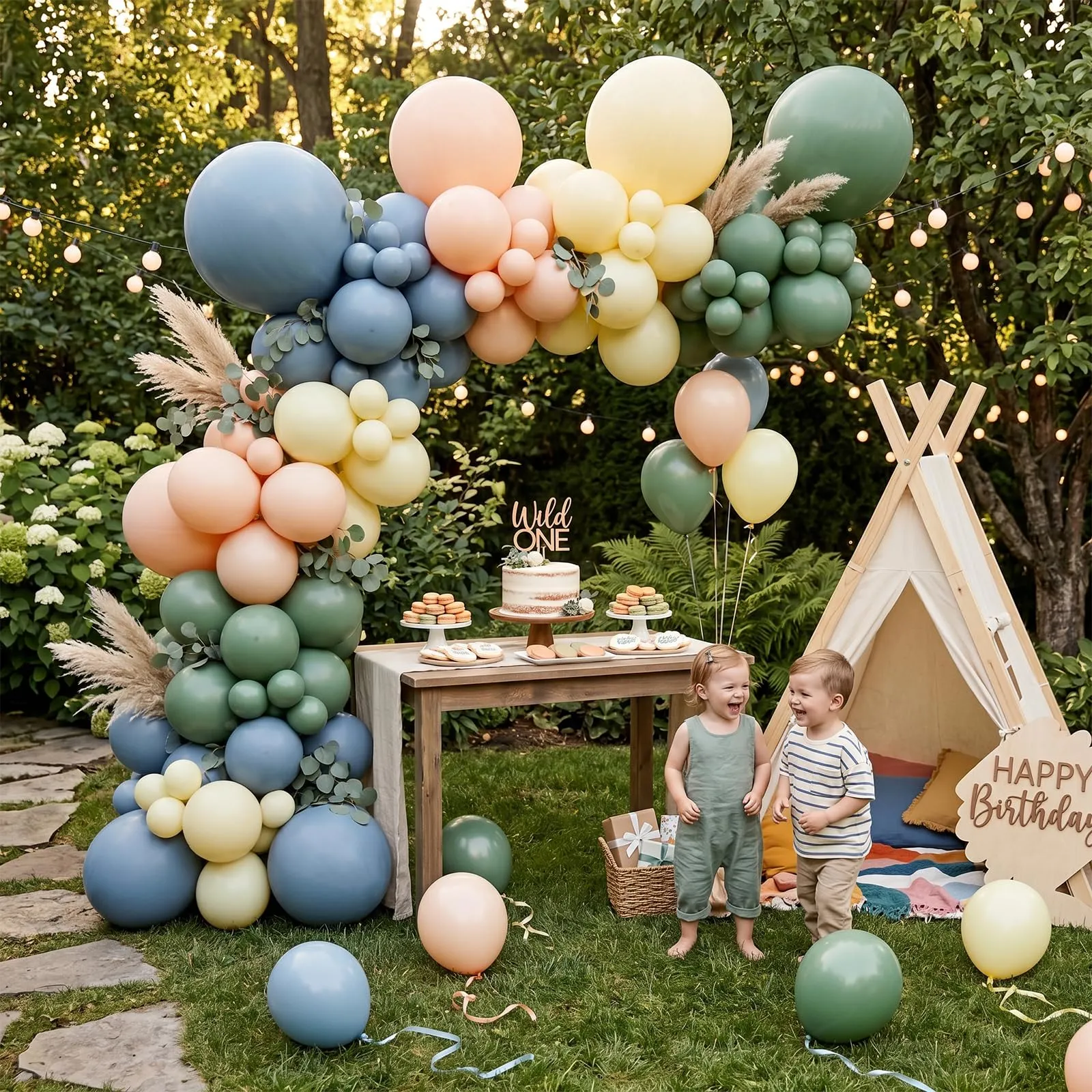 Fairymaiden Palloncini Verde Salvia, Blu e Giallo, 60 Pezzi, 12 Pollice - immagine 8