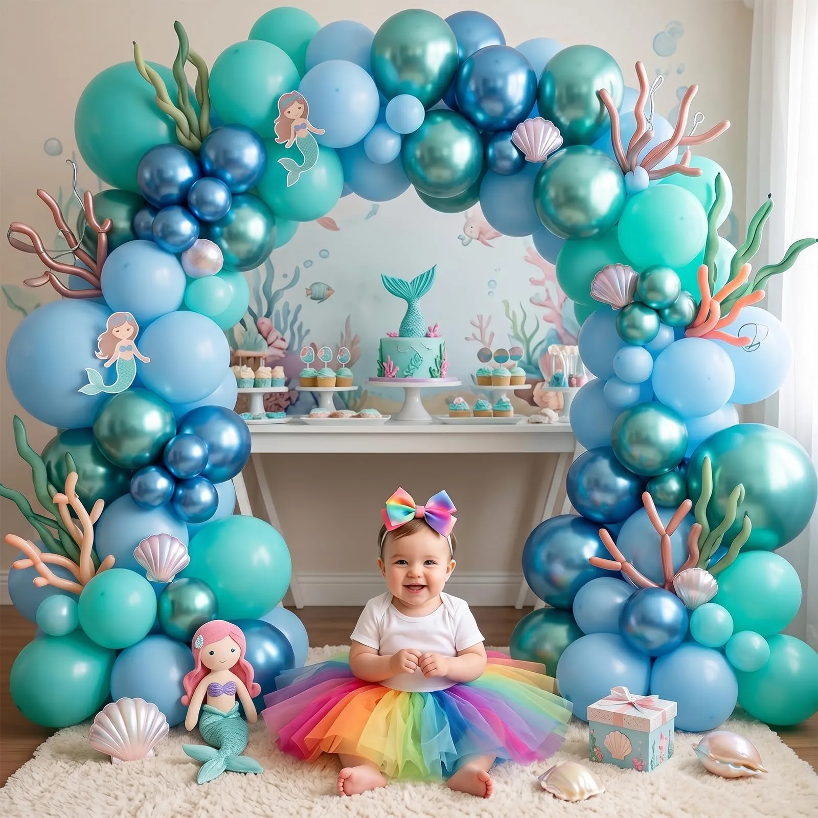 Fairymaiden Palloncini Blu e Verde Metallizzati, 60 Pezzi, 12 Pollici - immagine 4