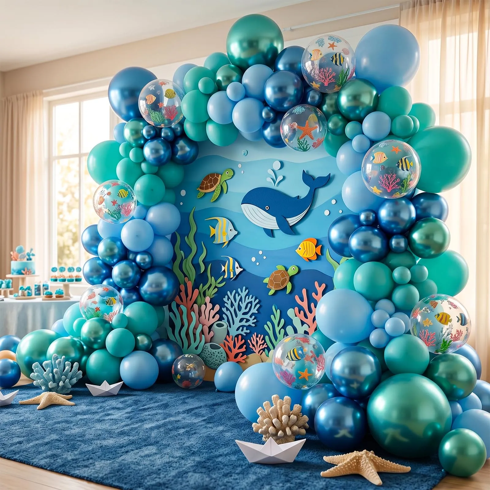 Fairymaiden Palloncini Blu e Verde Metallizzati, 60 Pezzi, 12 Pollici - immagine 6