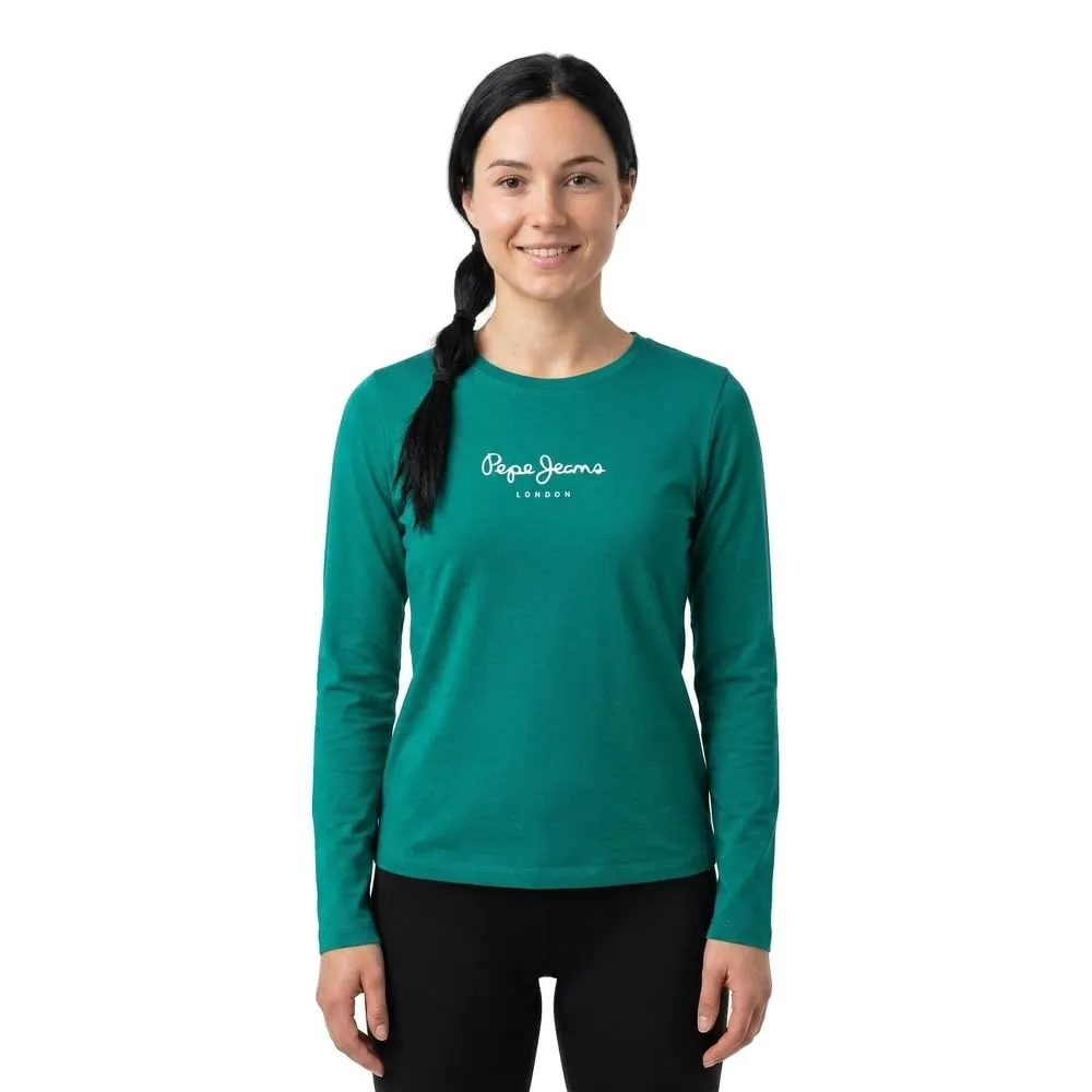 Pepe Jeans New Virginia LS N Maglietta da Donna, Verde, M - immagine 1