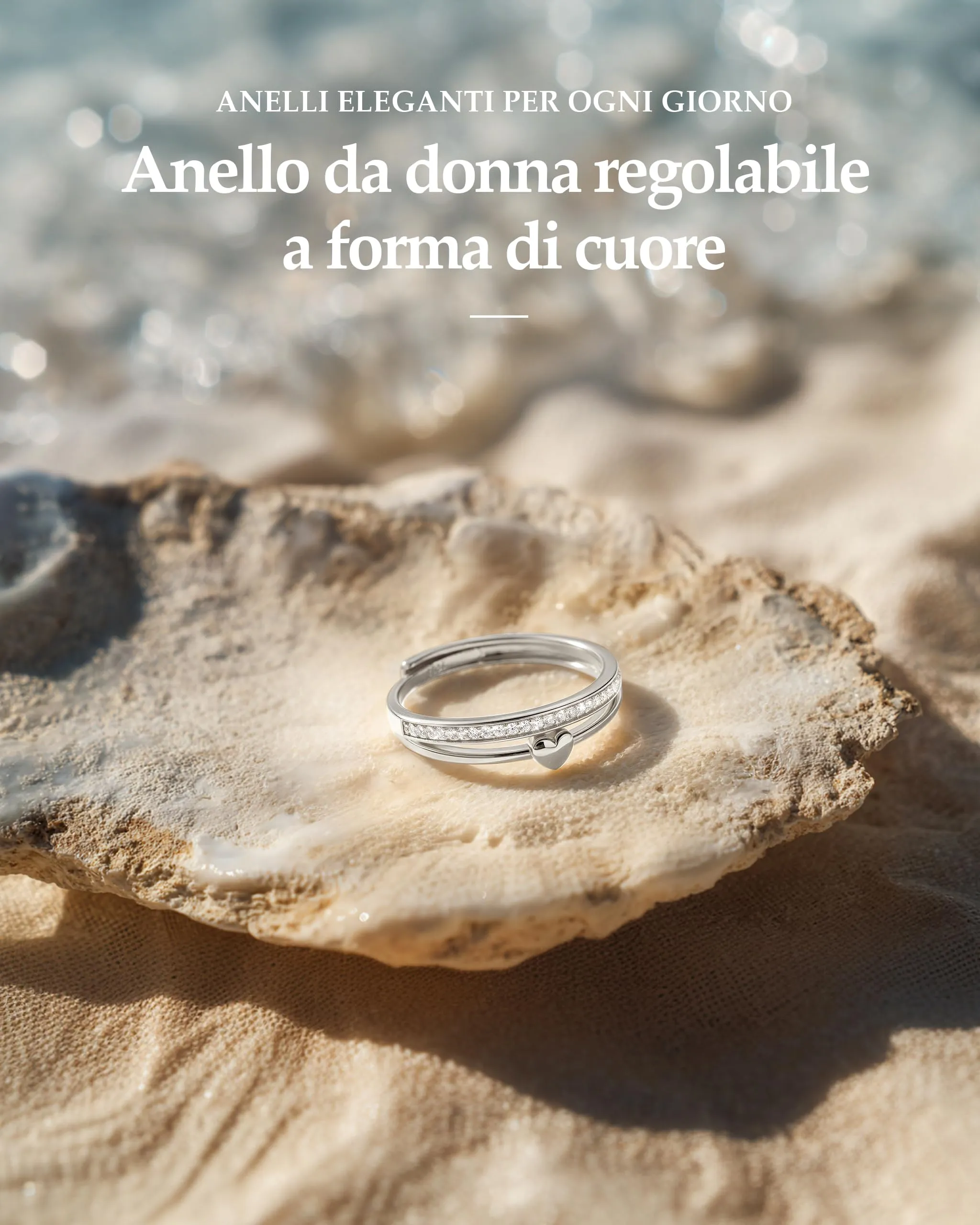 J.Fée Set di 2 Anelli Donna in Argento 925 con Zirconi 5A, Regolabili - immagine 7