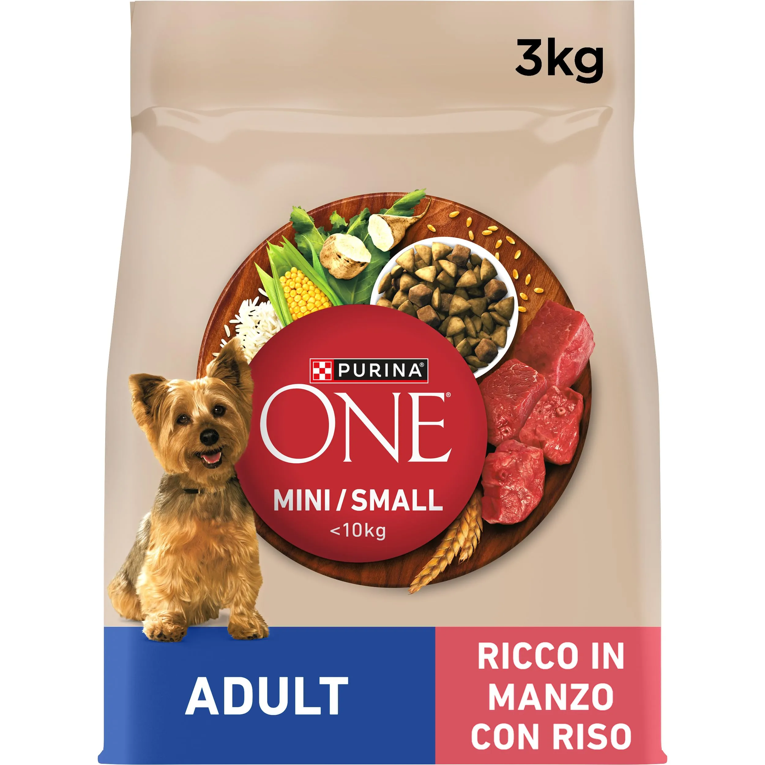 Purina ONE Mini Crocchette Cani Adulti Manzo e Riso, 3 kg - immagine 3