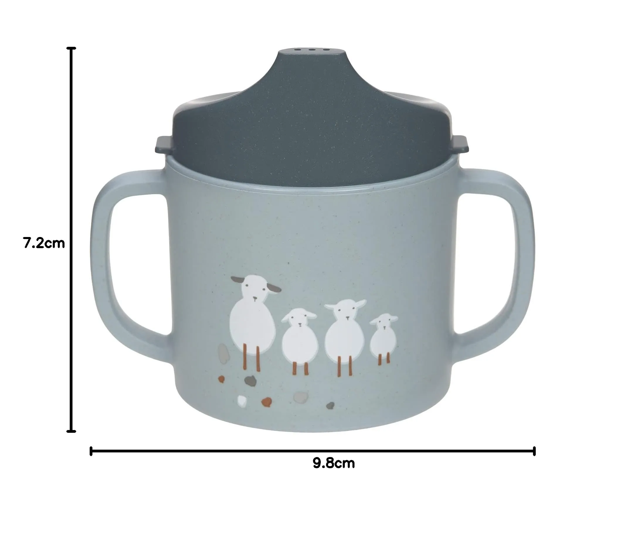 Lässig Tazza in Polipropilene per bambini con manico e coperchio rimovibile 150 ml Tiny Farmer Sheep/Goose nature - immagine 6