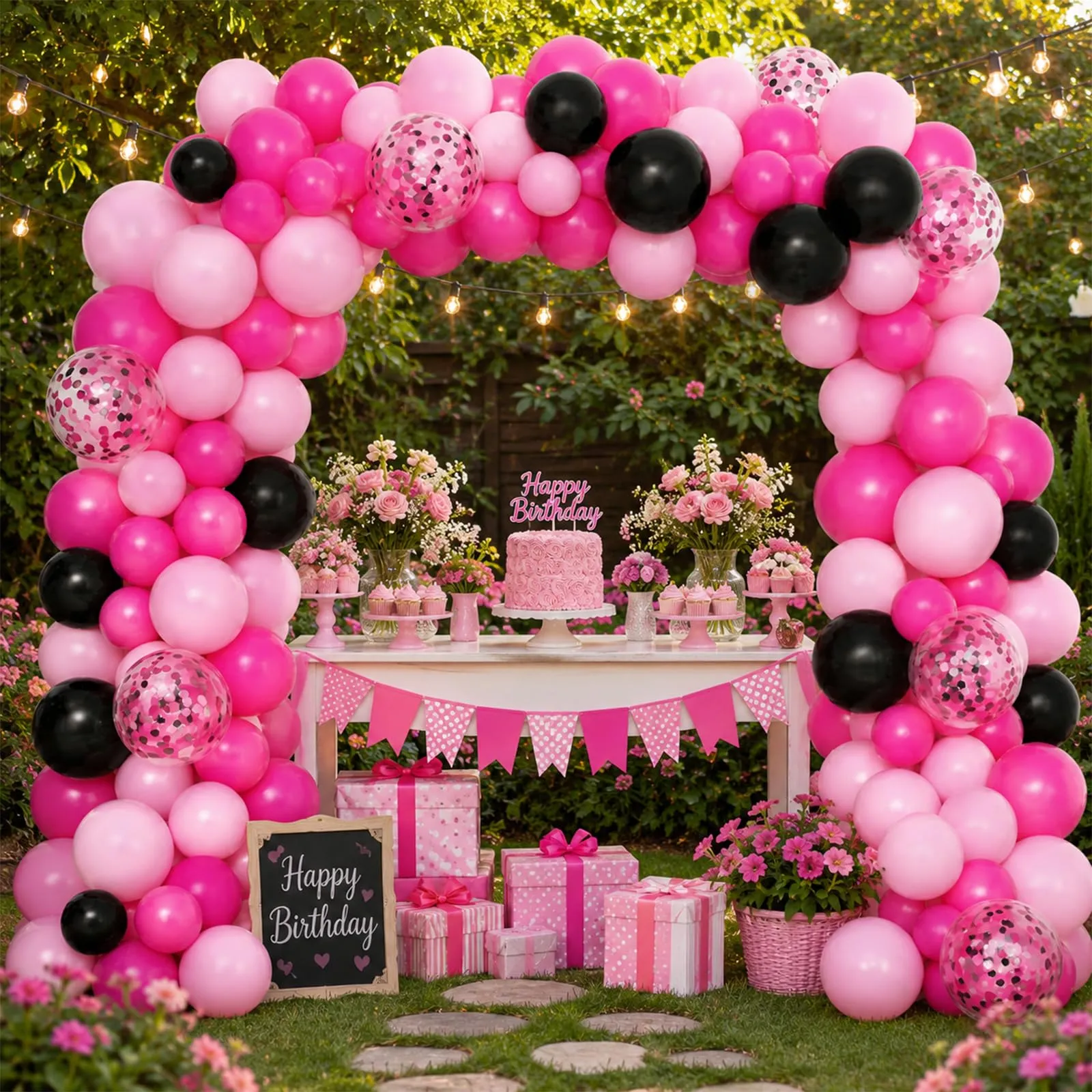 Fairymaiden 60 Pezzi Palloncini Rosa Pastello e Confetti, 12 Pollice - immagine 2