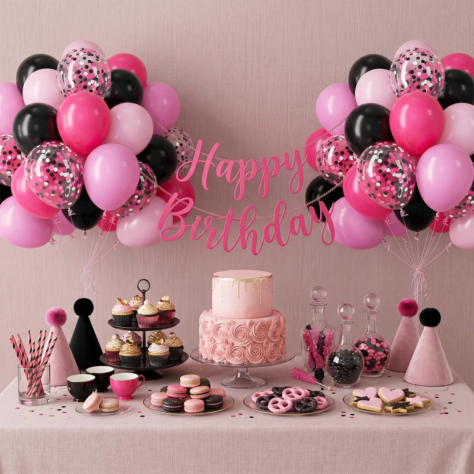 Fairymaiden 60 Pezzi Palloncini Rosa Pastello e Confetti, 12 Pollice - immagine 6