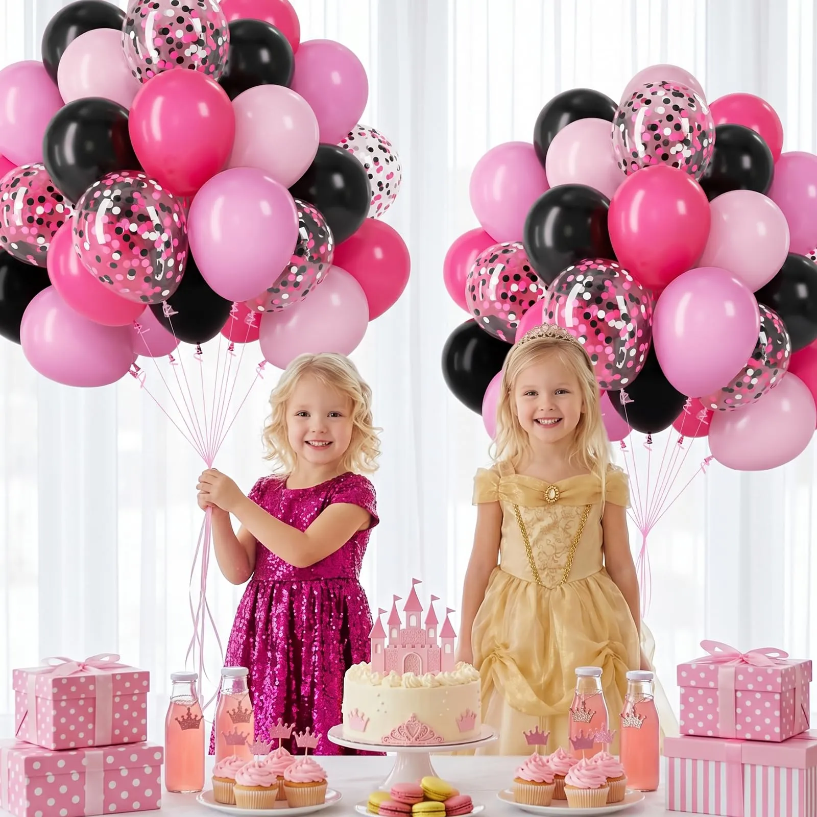 Fairymaiden 60 Pezzi Palloncini Rosa Pastello e Confetti, 12 Pollice - immagine 7
