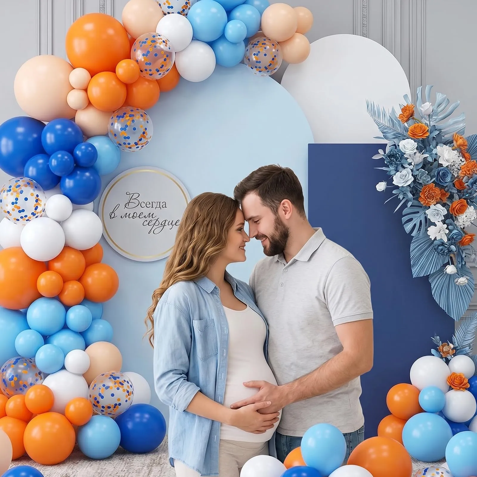 Fairymaiden Palloncini Blu Navy, Arancioni e Bianchi, 60 Pezzi, 12 Pollice - immagine 2