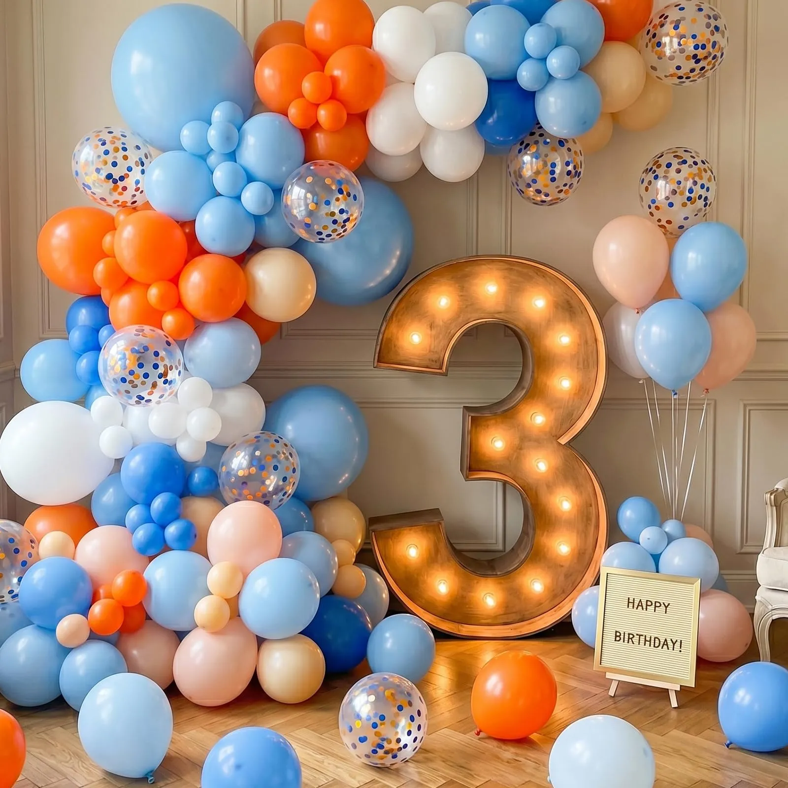 Fairymaiden Palloncini Blu Navy, Arancioni e Bianchi, 60 Pezzi, 12 Pollice - immagine 4